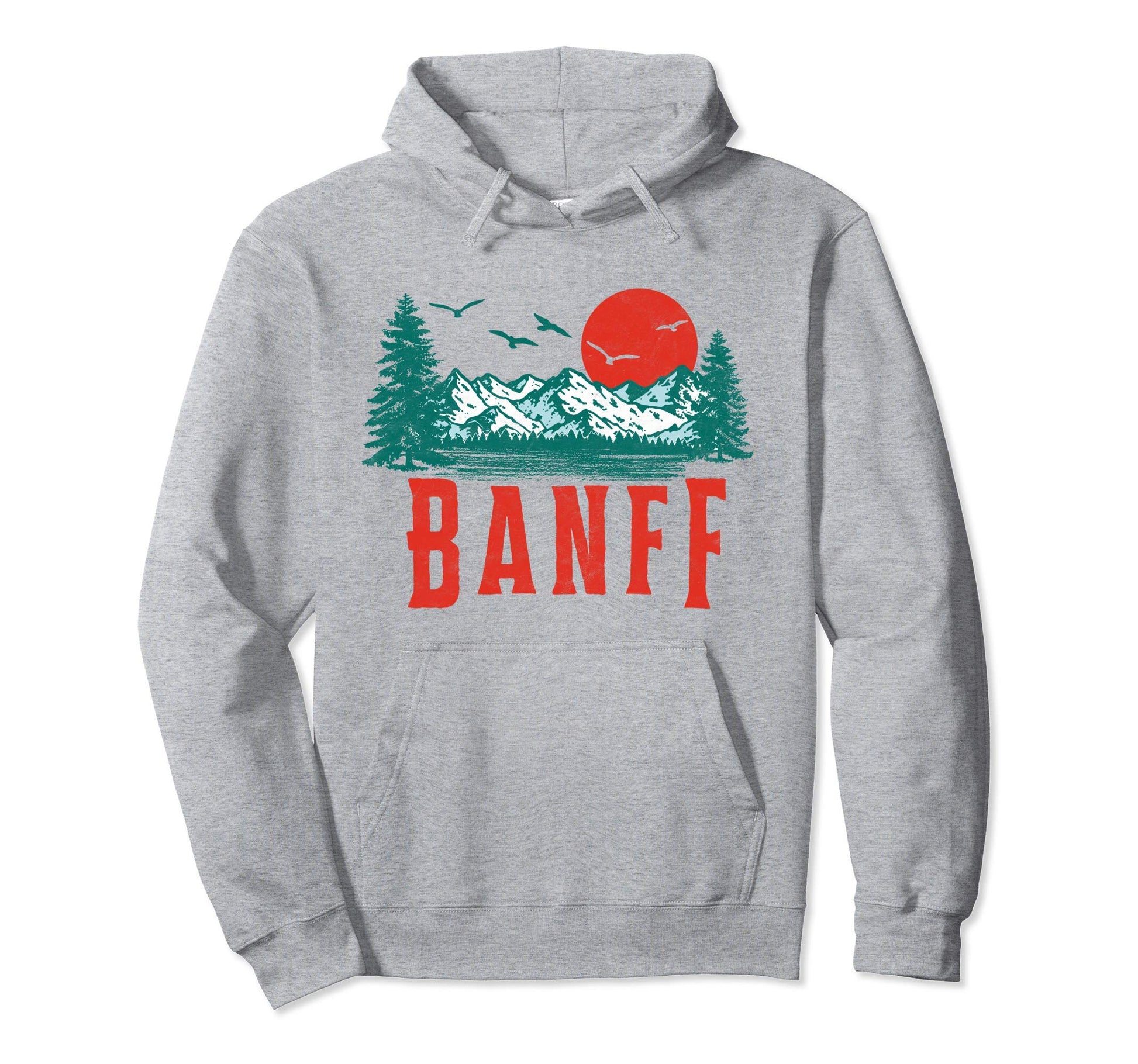 Banff National Park Mountains Scene Hoodie - Unique Graphic Men Women - T-Shirt, Sweatshirt, Hoodie