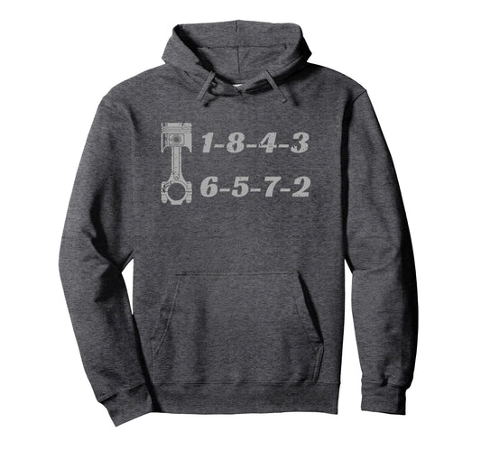 1 8 4 3 6 5 7 2 Firing Order Small Block Hoodie - Trendy Graphic Unisex - T-Shirt, Sweatshirt, Hoodie