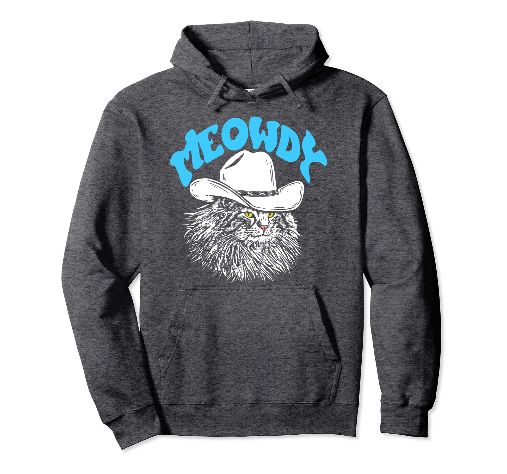 Meowdy Funny Country Music Cat Cowboy Hoodie - Custom Art Print Men Women - T-Shirt, Sweatshirt, Hoodie
