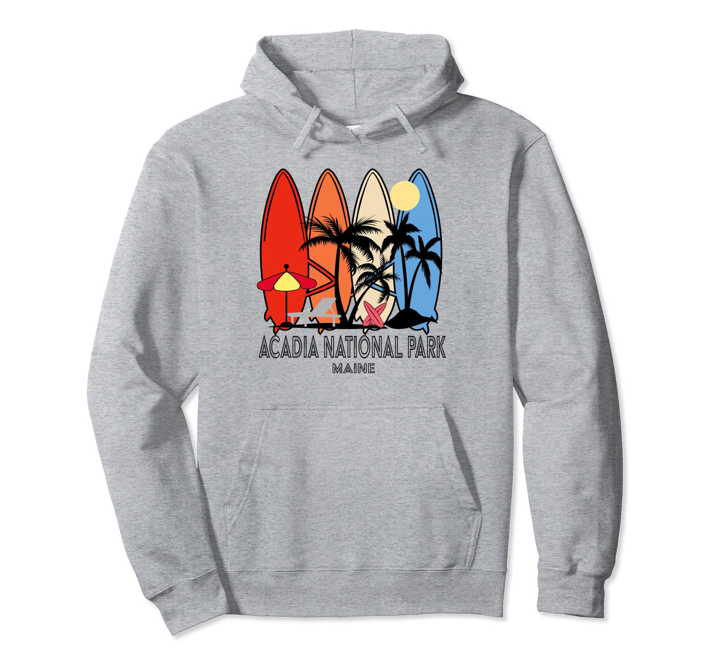 Acadia National Park Maine Surfer Hoodie - Unique Graphic Men Women - T-Shirt, Sweatshirt, Hoodie