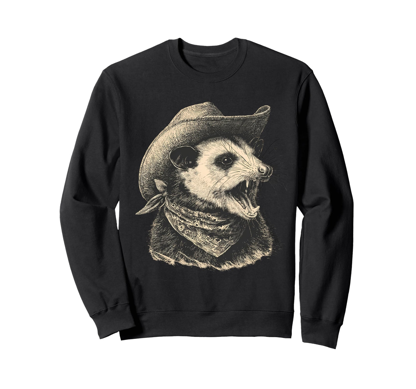 Opossum Cowboy Rodeo Cowgirl Sweatshirt - Casual Everyday Wear Men Women - T-Shirt, Sweatshirt, Hoodie