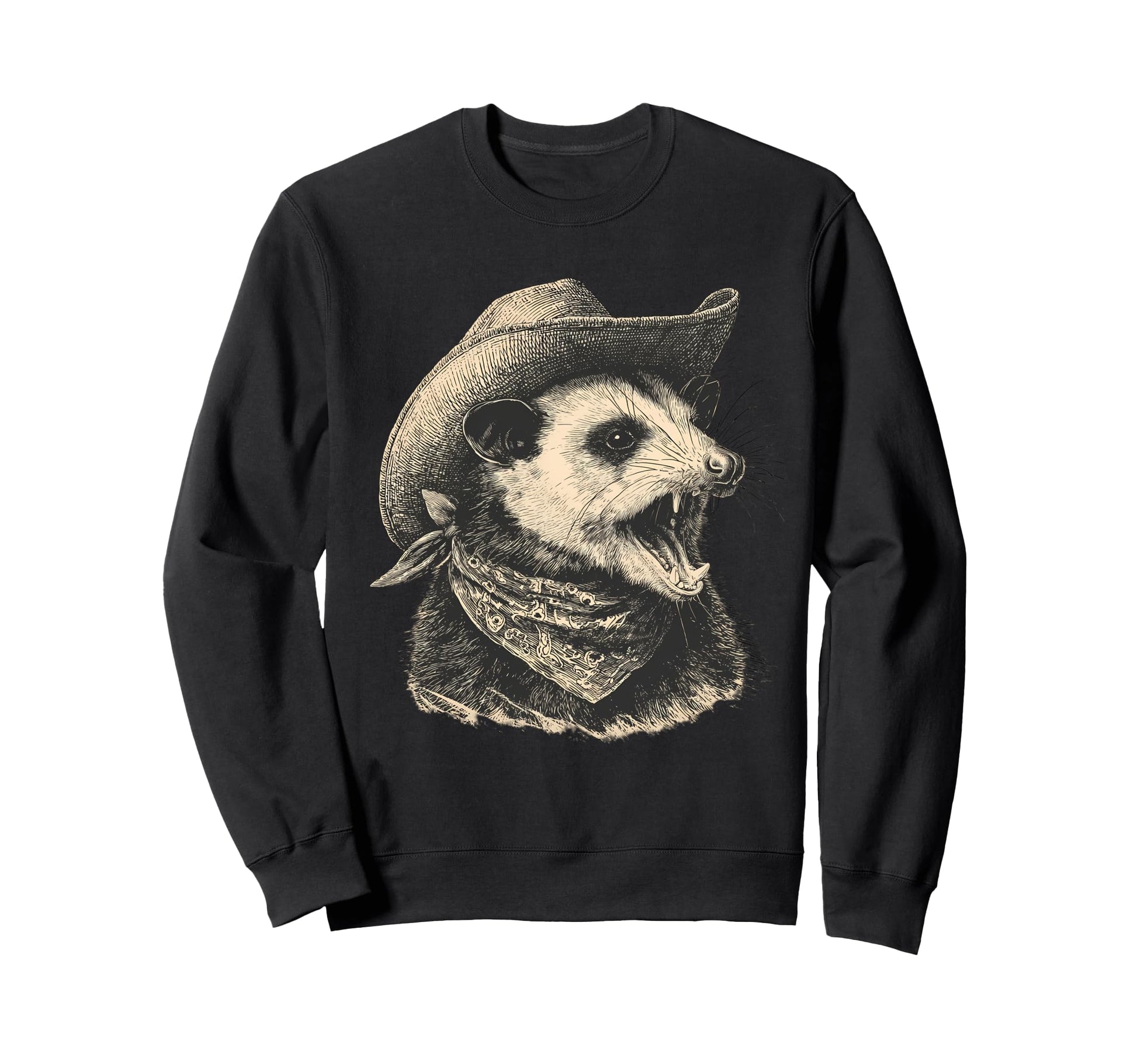 Opossum Cowboy Rodeo Cowgirl Sweatshirt - Casual Everyday Wear Men Women - T-Shirt, Sweatshirt, Hoodie