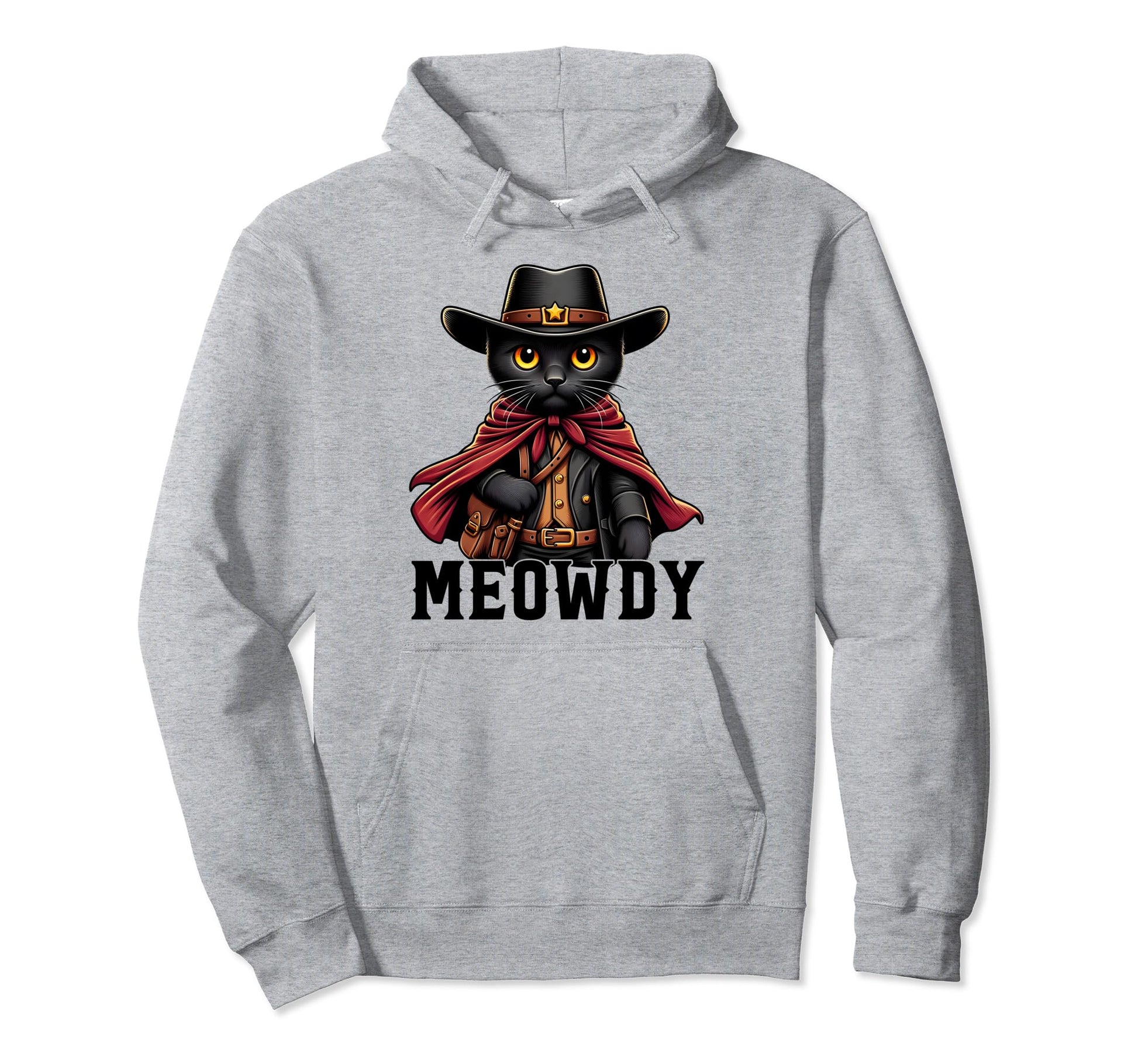 Meowdy Funny Cat Country Music Hoodie - Fun Novelty Design Men Women - T-Shirt, Sweatshirt, Hoodie