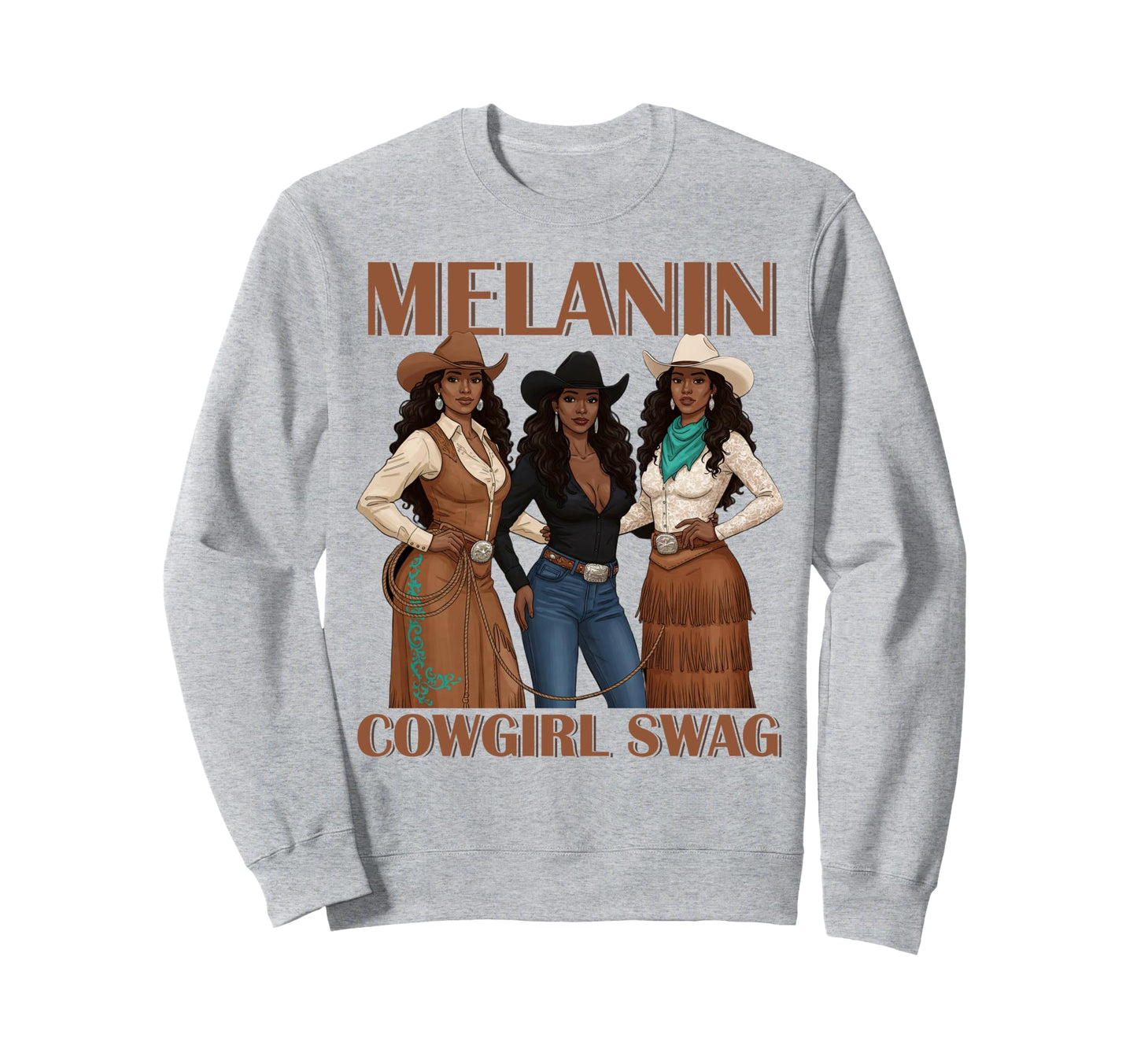 Lets Go Western Country Melanin Sweatshirt - Novelty Apparel for Adults - T-Shirt, Sweatshirt, Hoodie