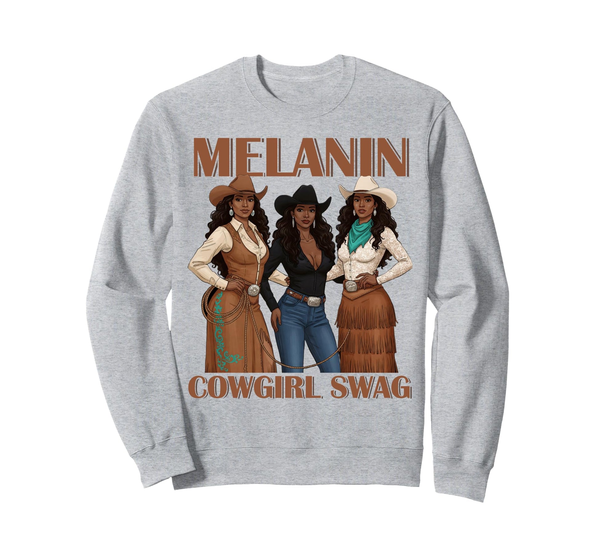 Lets Go Western Country Melanin Sweatshirt - Novelty Apparel for Adults - T-Shirt, Sweatshirt, Hoodie
