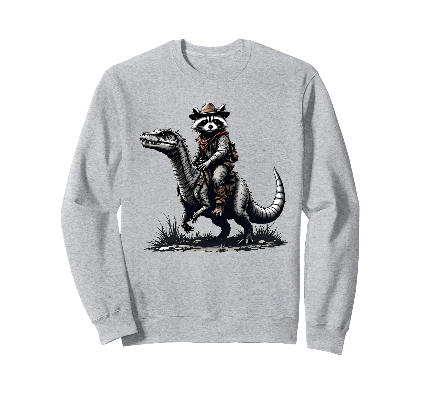 Raccoon Cowboy Cowgirl Panda Trash Sweatshirt - Unique Graphic Unisex - T-Shirt, Sweatshirt, Hoodie