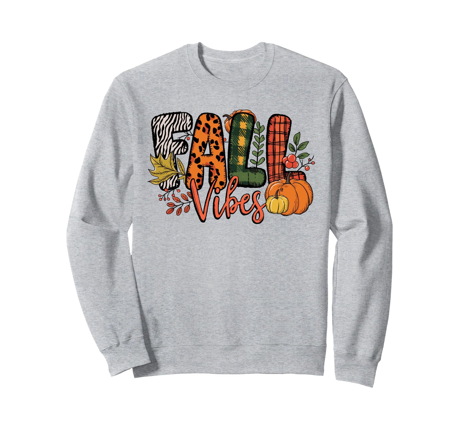 Fall Vibes Rainbow Fall Season Sweatshirt - Fun Novelty Design for Adults - T-Shirt, Sweatshirt, Hoodie