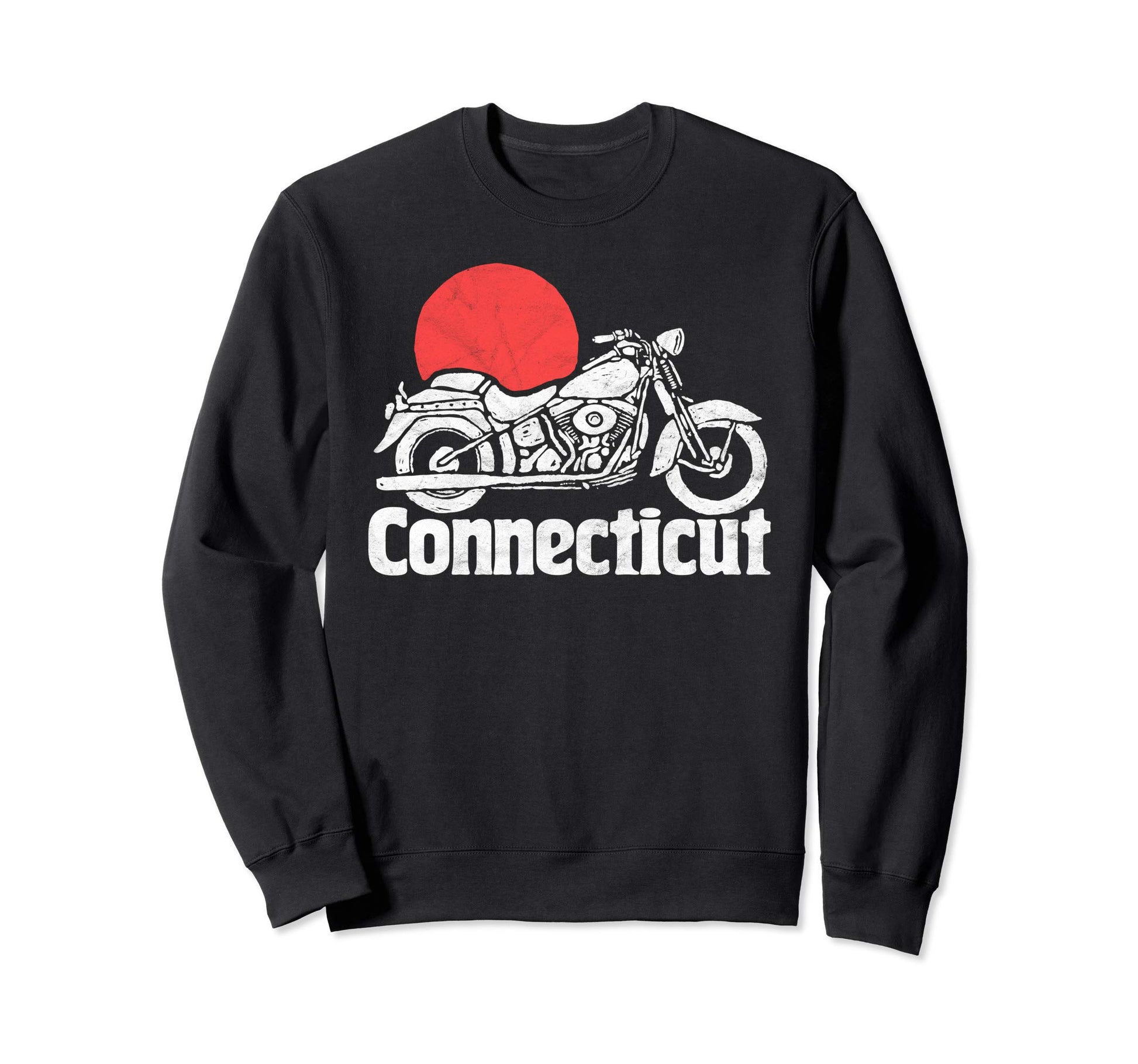 Connecticut Motorcycle Sun Sweatshirt - Casual Everyday Wear for Adults - T-Shirt, Sweatshirt, Hoodie