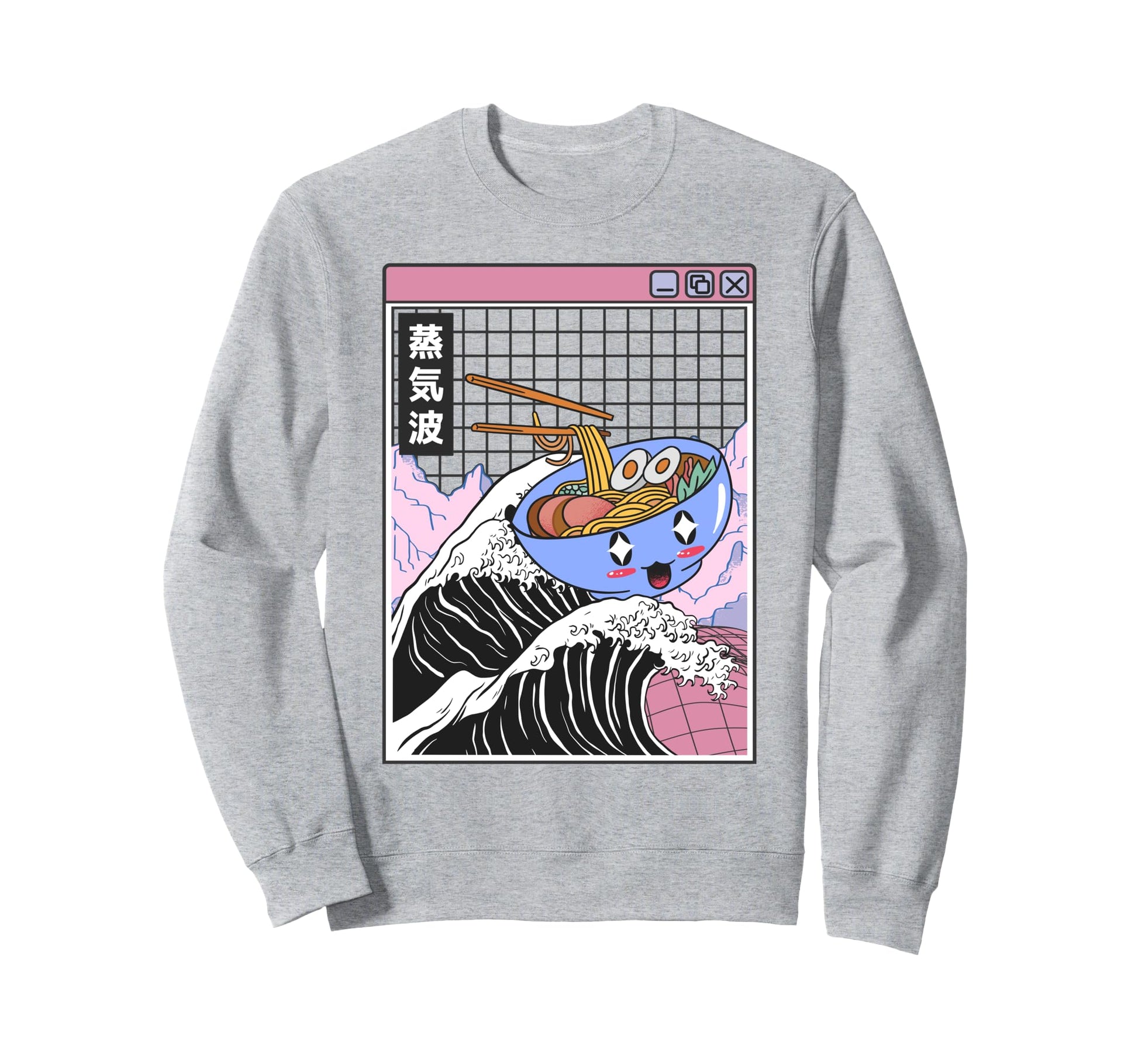 Happy Ramen Bowl Kanagawa Wave Digital Sweatshirt - Trendy Graphic Unisex - T-Shirt, Sweatshirt, Hoodie