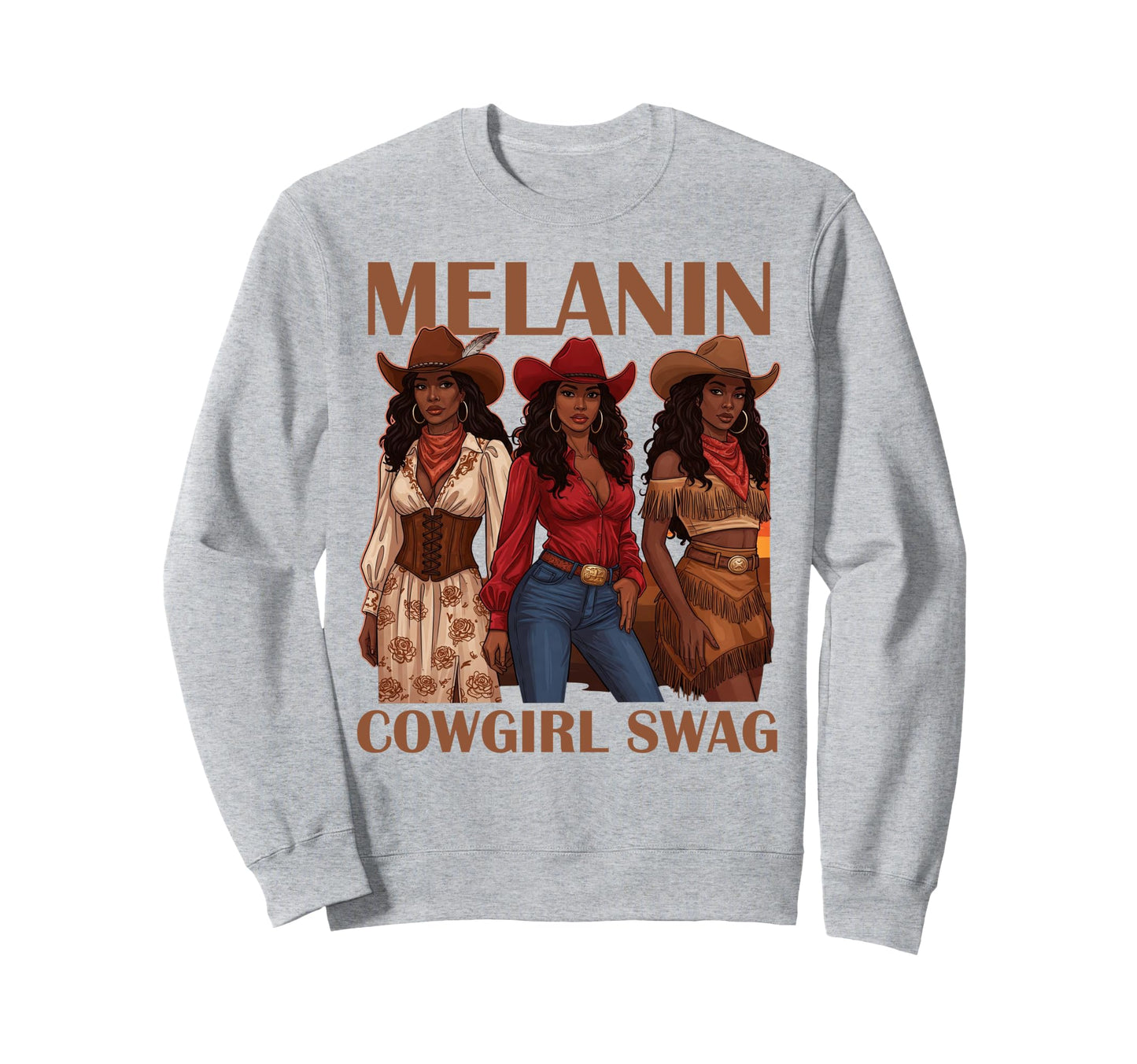 Lets Go Western Country Melanin Sweatshirt - Unique Graphic Men Women - T-Shirt, Sweatshirt, Hoodie