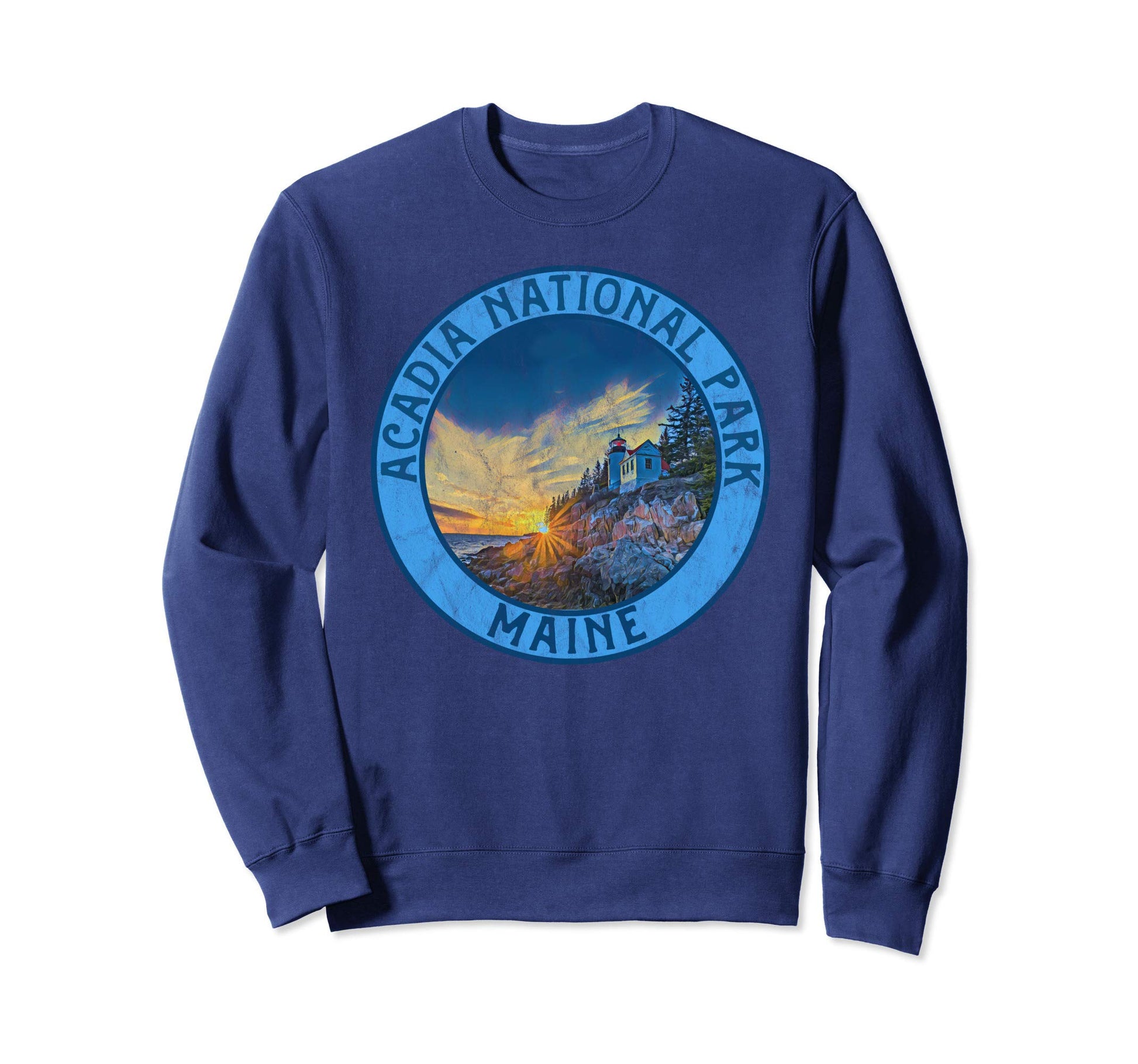 Acadia National Park Distressed Beach Sweatshirt - Unique Graphic Unisex - T-Shirt, Sweatshirt, Hoodie
