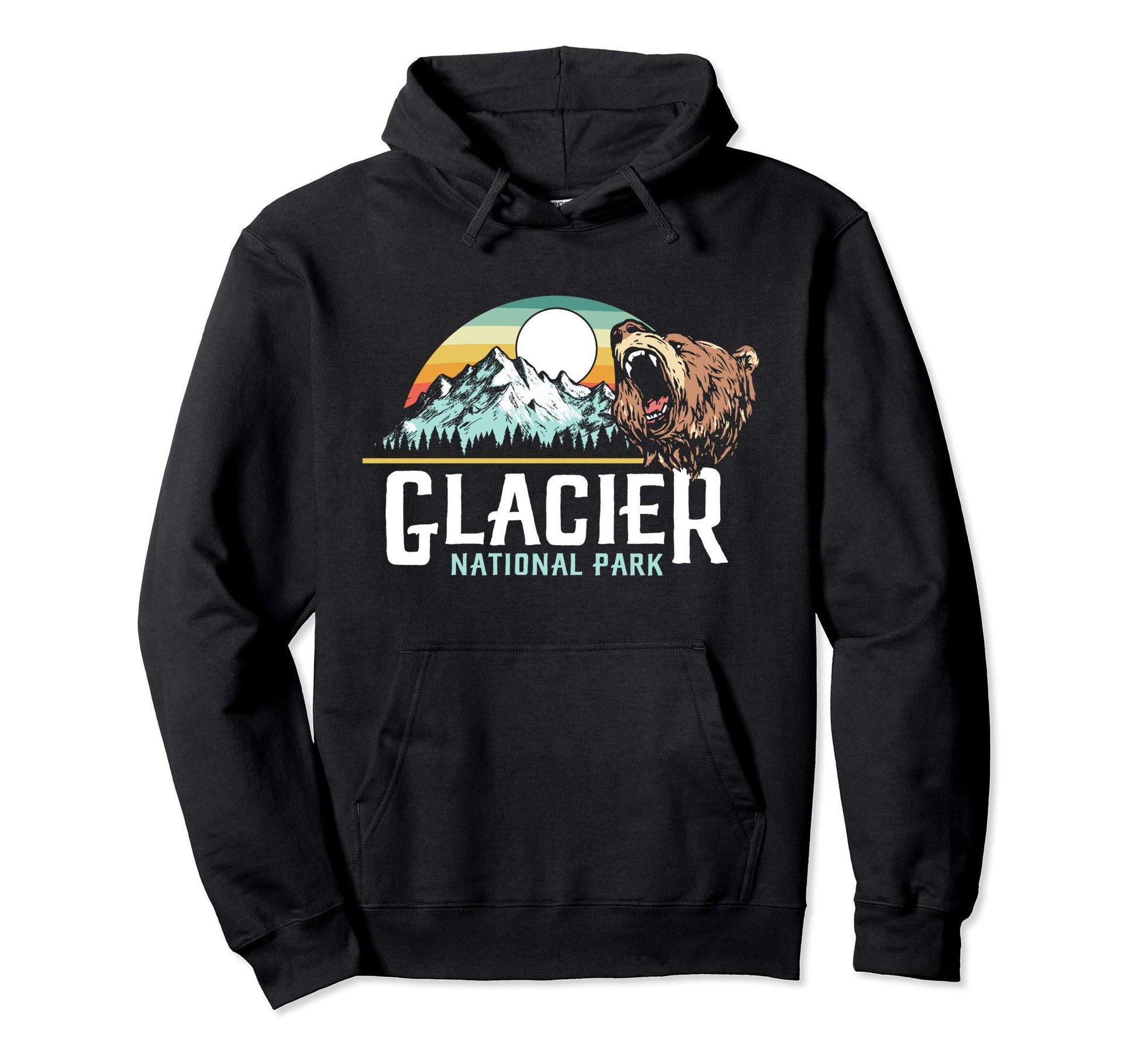Glacier National Park Roaring Hoodie - Casual Everyday Wear Men Women - T-Shirt, Sweatshirt, Hoodie