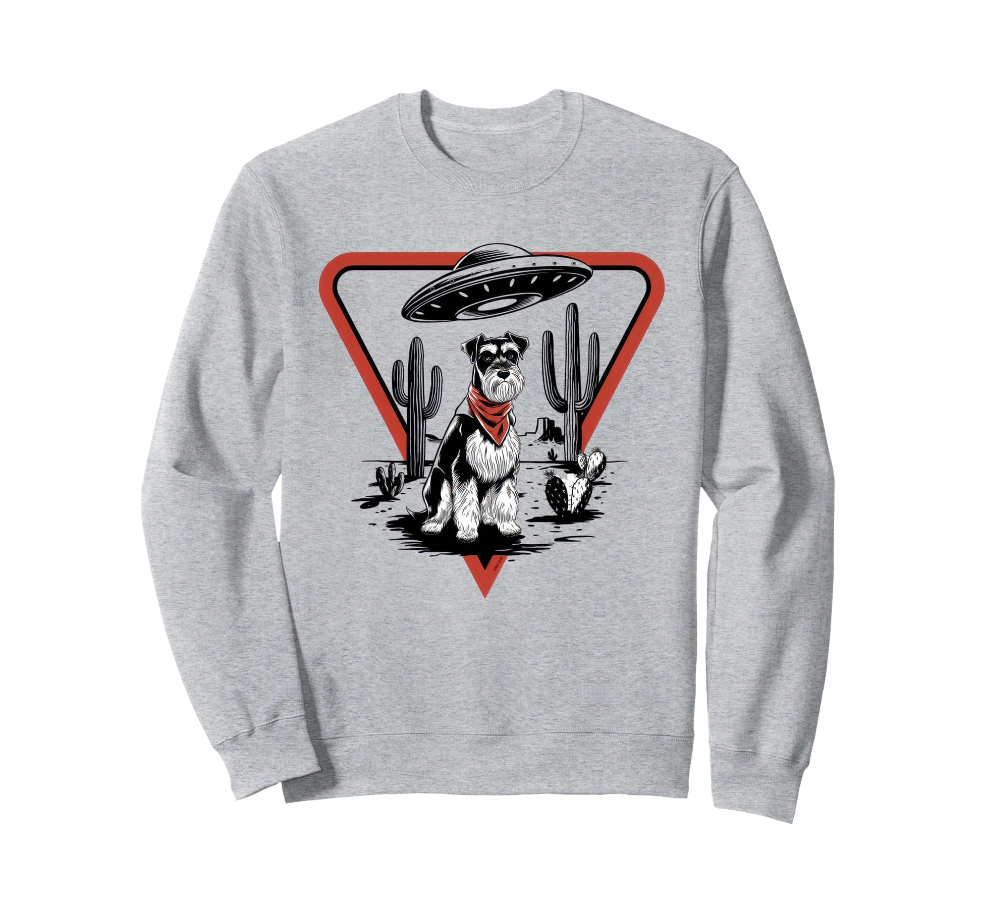 Schnauzer Schnauzer Ufo Western Sweatshirt - Trendy Graphic Men Women - T-Shirt, Sweatshirt, Hoodie