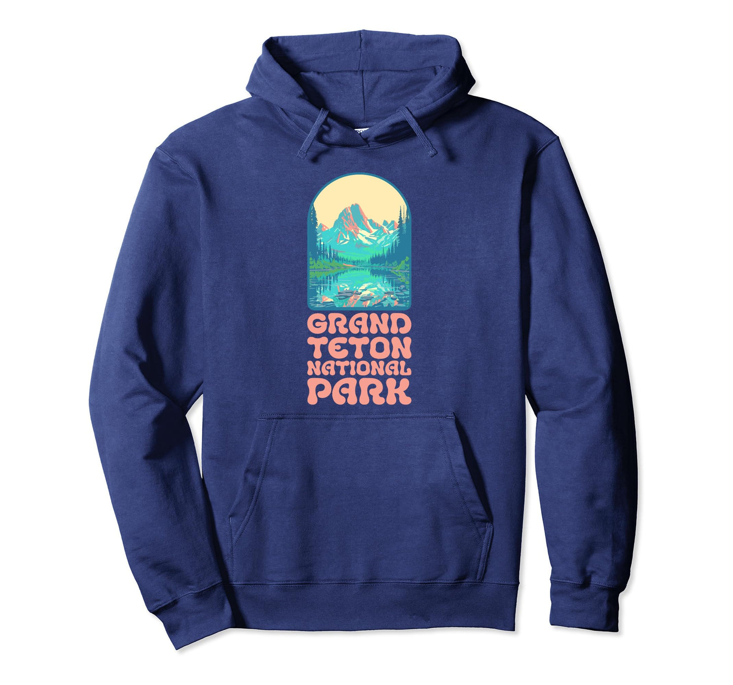Grand Teton National Park Eighties Vibe Hoodie - Graphic Print Men Women - T-Shirt, Sweatshirt, Hoodie