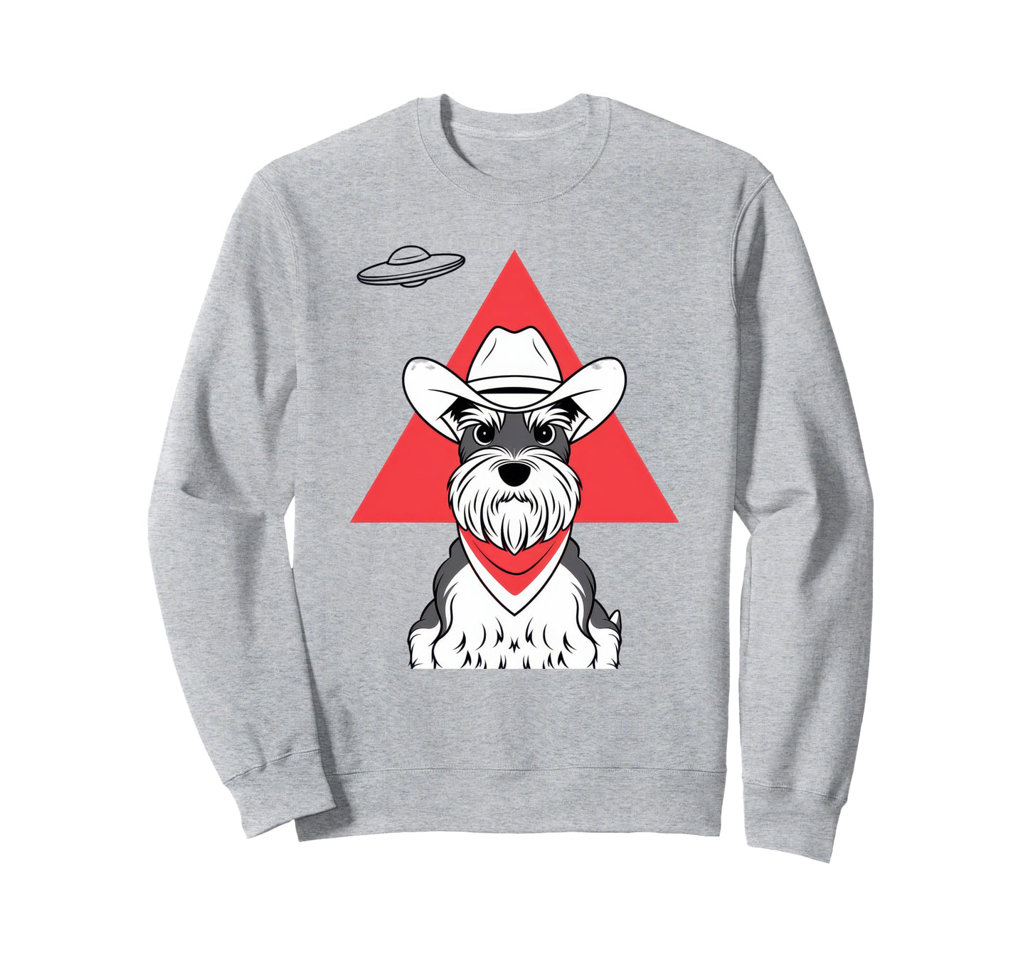 Schnauzer Schnauzer Ufo Western Sweatshirt - Custom Art Print Men Women - T-Shirt, Sweatshirt, Hoodie