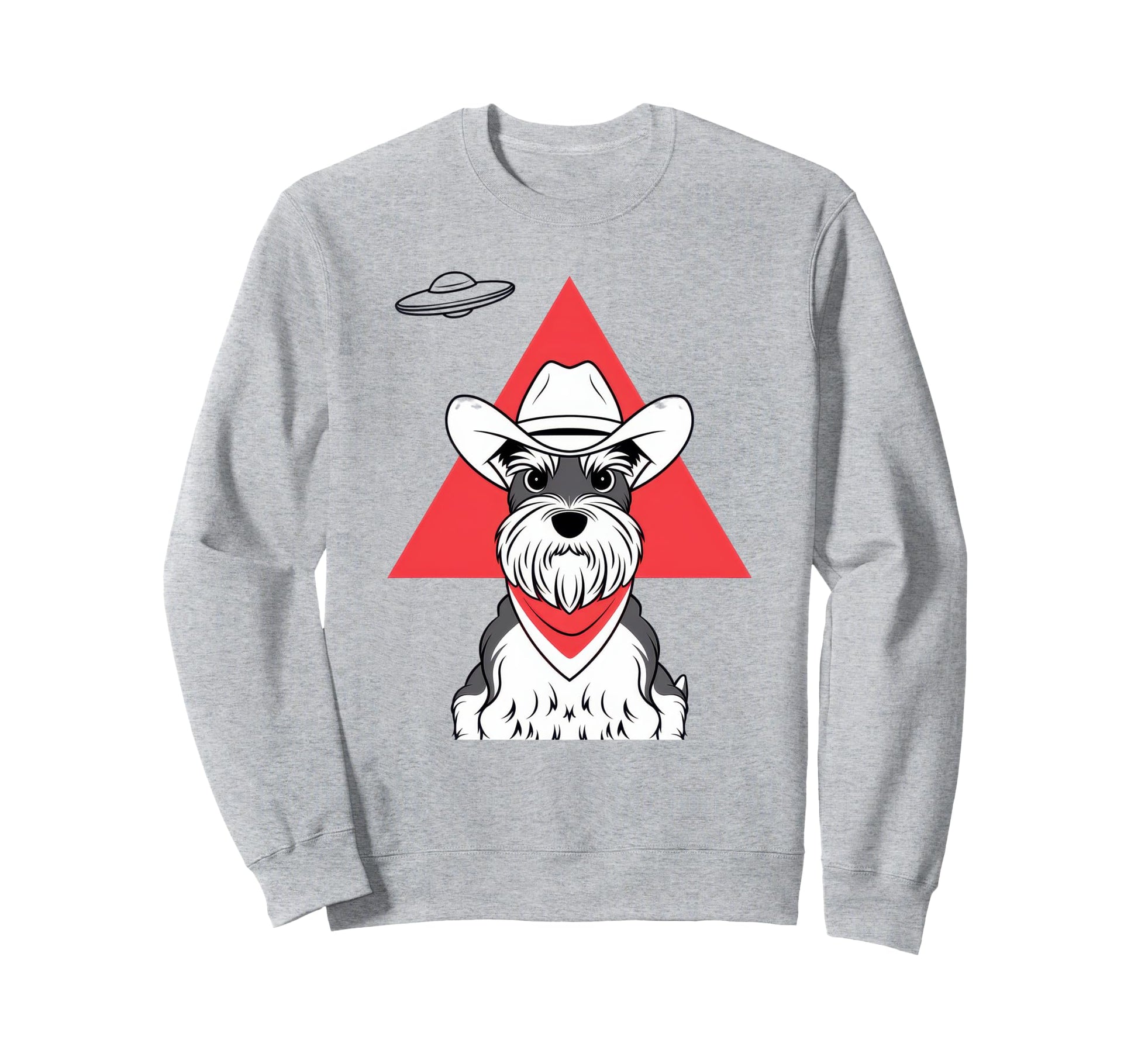 Schnauzer Schnauzer Ufo Western Sweatshirt - Custom Art Print Men Women - T-Shirt, Sweatshirt, Hoodie