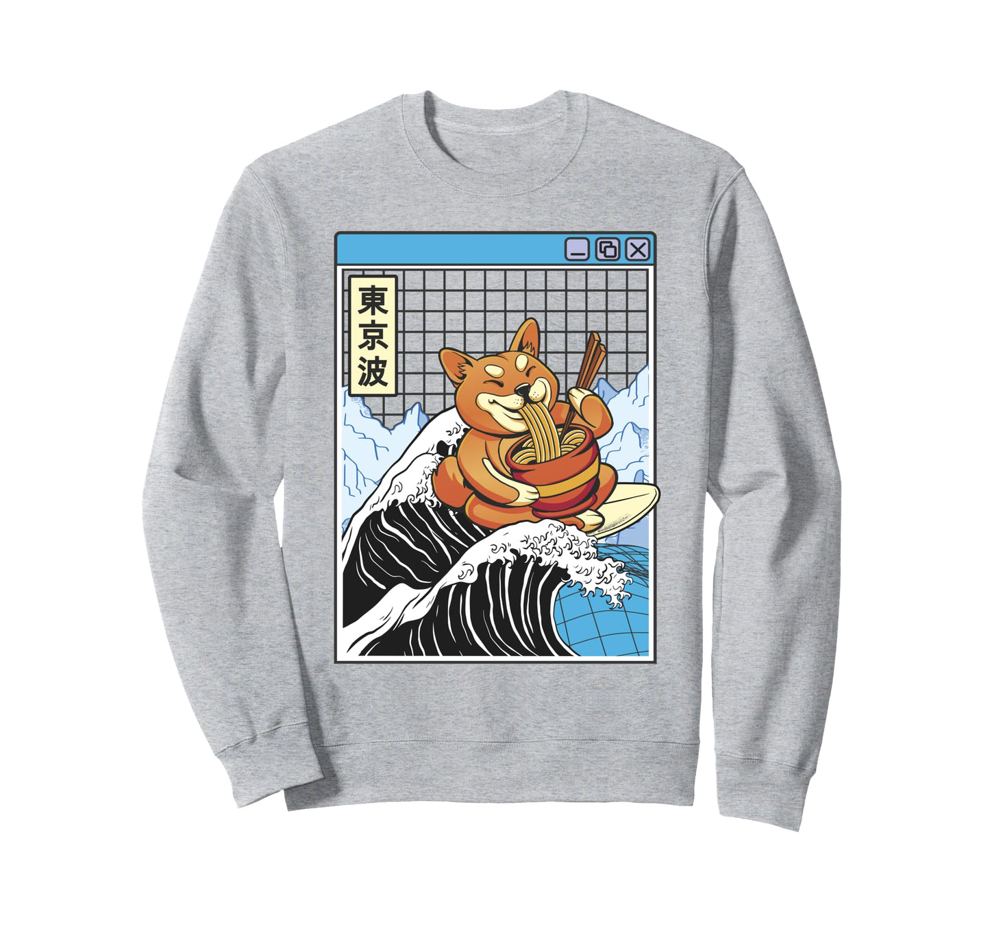 Shiba Inu Eating Ramen Sweatshirt - Casual Everyday Wear for Adults - T-Shirt, Sweatshirt, Hoodie