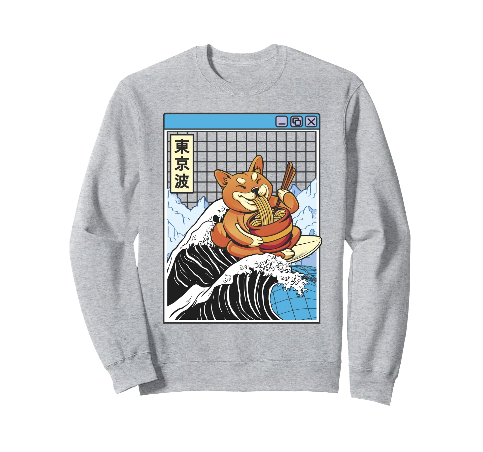 Shiba Inu Eating Ramen Sweatshirt - Casual Everyday Wear for Adults - T-Shirt, Sweatshirt, Hoodie