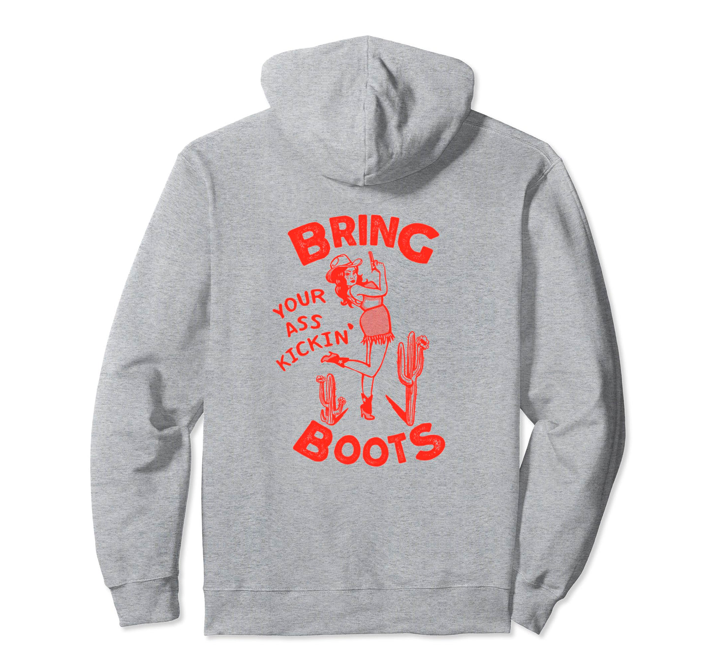 Bring Your Ass Kickin Boots Pinup Hoodie - Aesthetic Graphic Unisex - T-Shirt, Sweatshirt, Hoodie