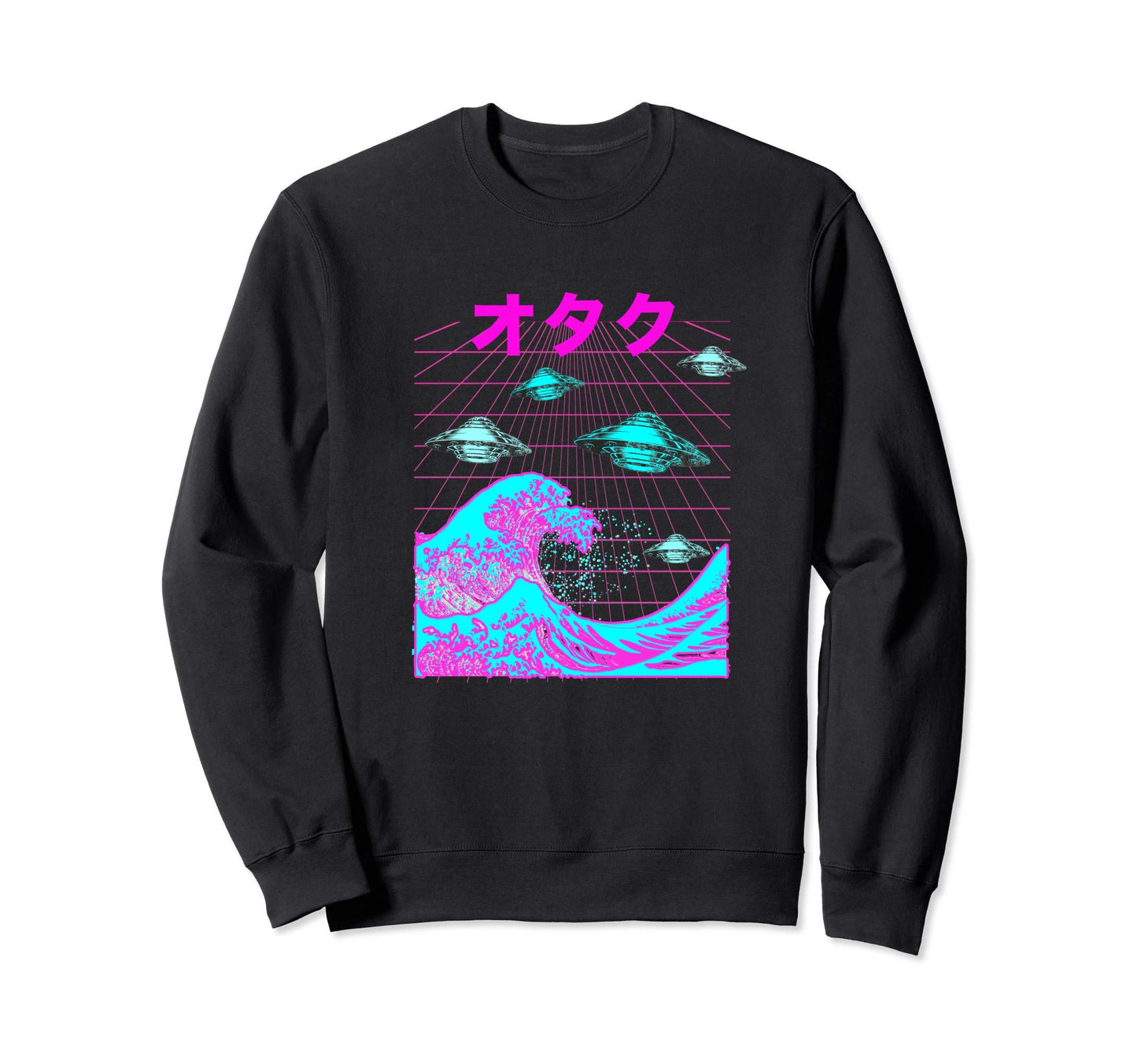 Japanese Wave Ufo Vaporwave Otaku Sweatshirt - Streetwear Style Men Women - T-Shirt, Sweatshirt, Hoodie