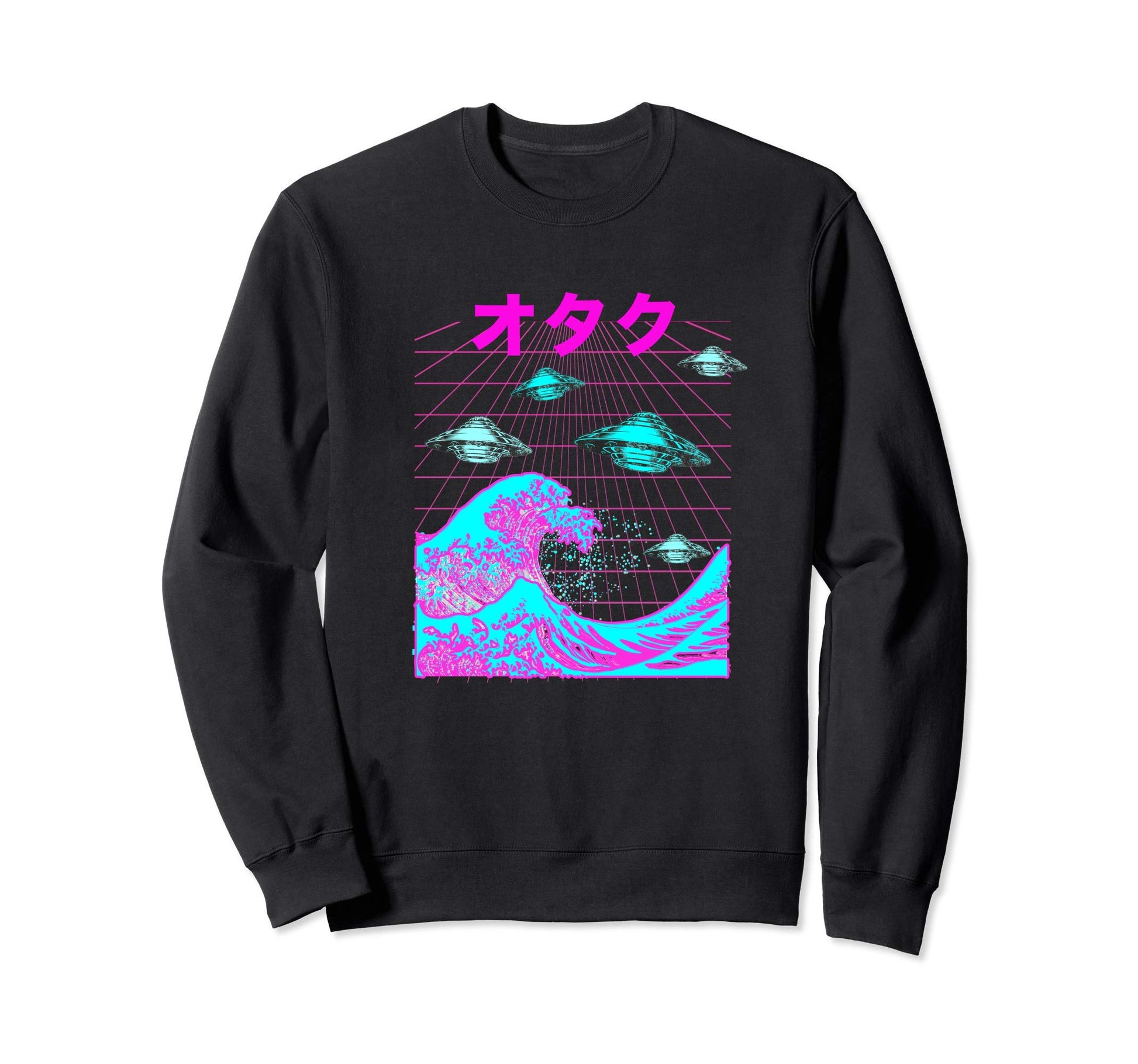 Japanese Wave Ufo Vaporwave Otaku Sweatshirt - Streetwear Style Men Women - T-Shirt, Sweatshirt, Hoodie
