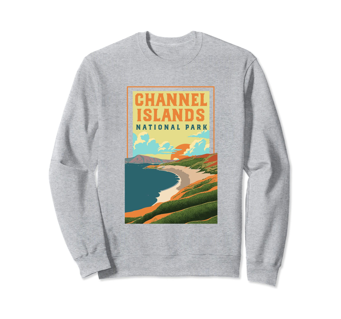 Channel Islands California Wpa Sweatshirt - Custom Art Print for Adults - T-Shirt, Sweatshirt, Hoodie