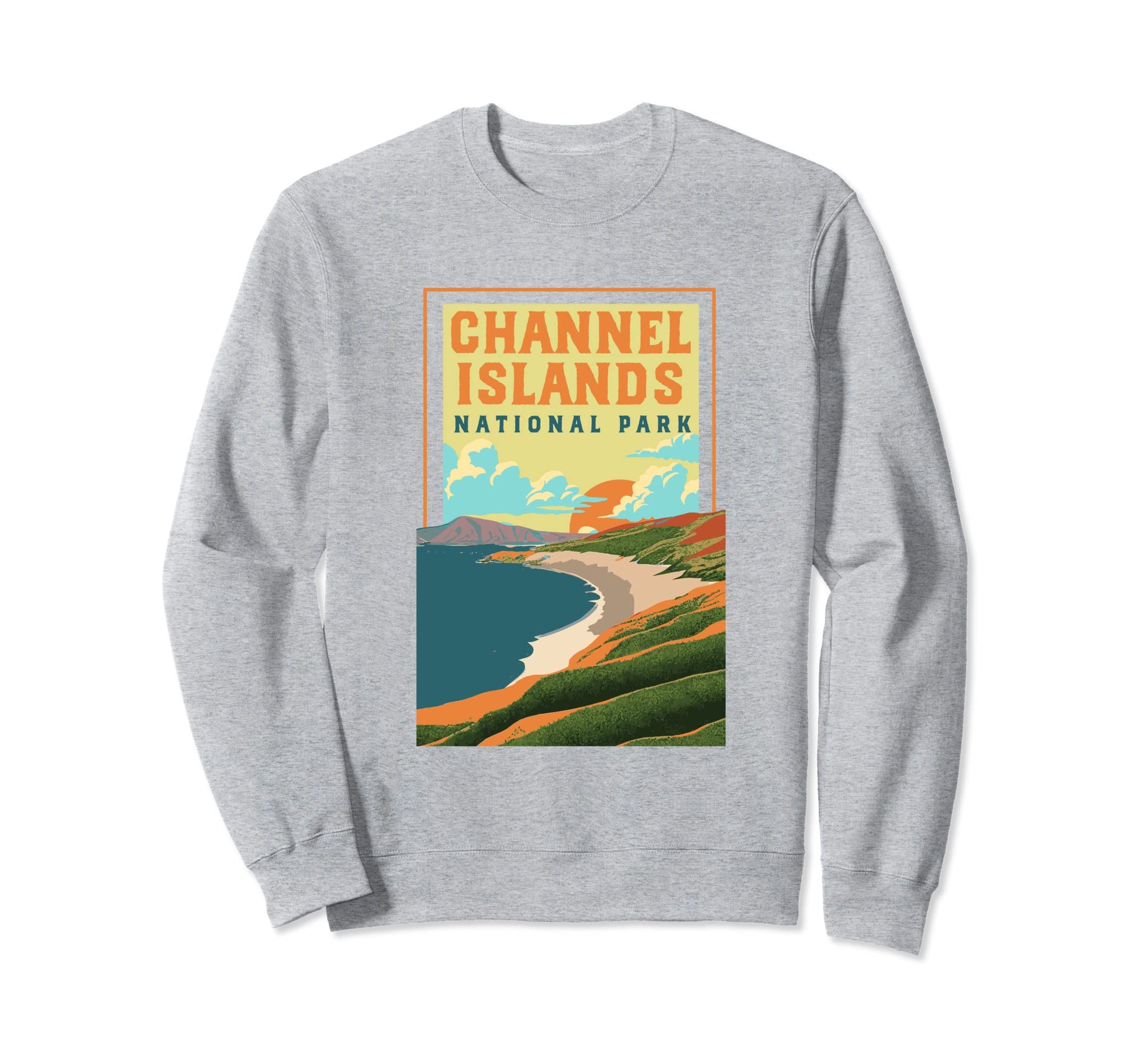Channel Islands California Wpa Sweatshirt - Custom Art Print for Adults - T-Shirt, Sweatshirt, Hoodie