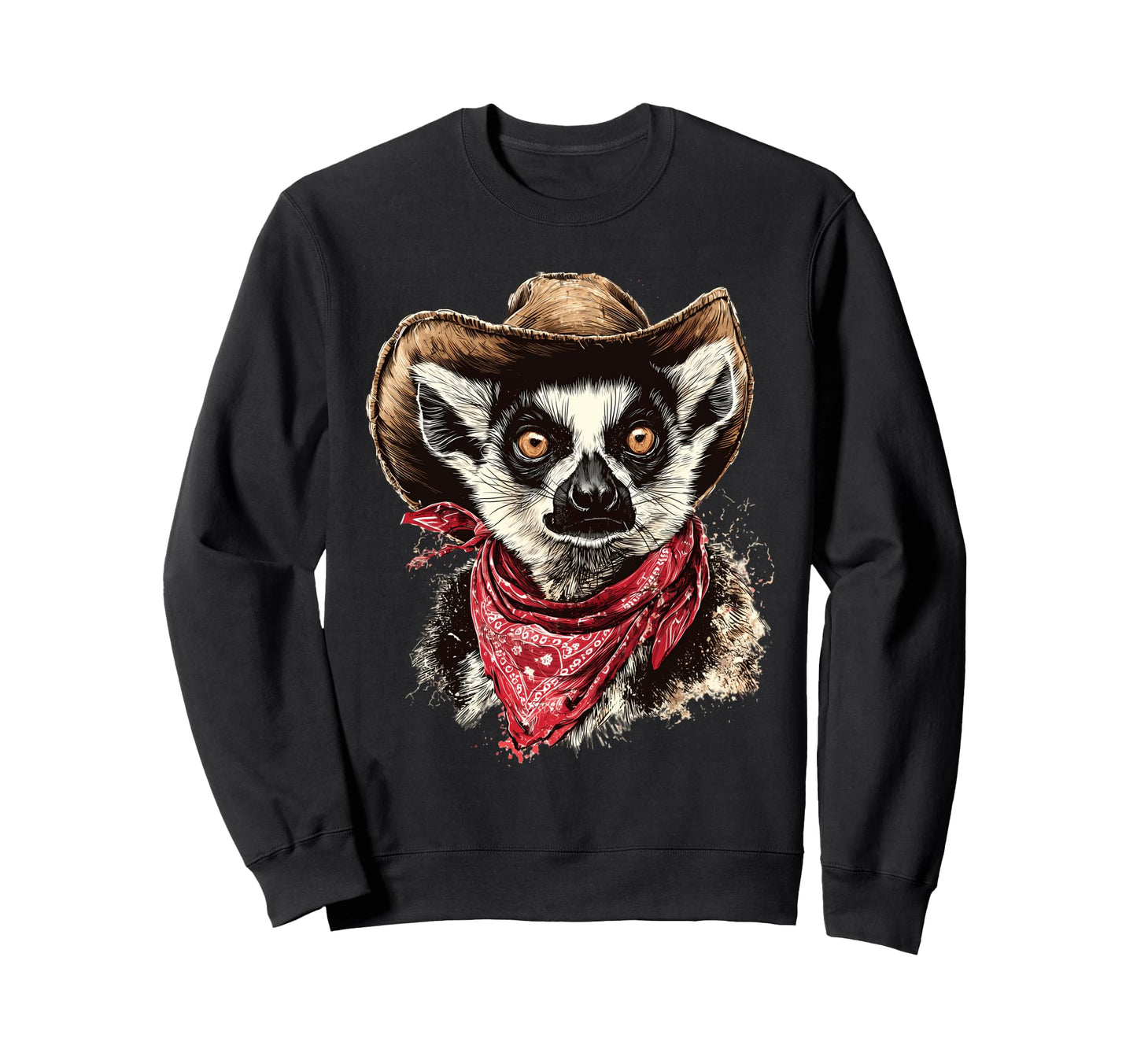 Lemur Cowboy Rodeo Cowgirl Western Sweatshirt - Fun Novelty Design Unisex - T-Shirt, Sweatshirt, Hoodie