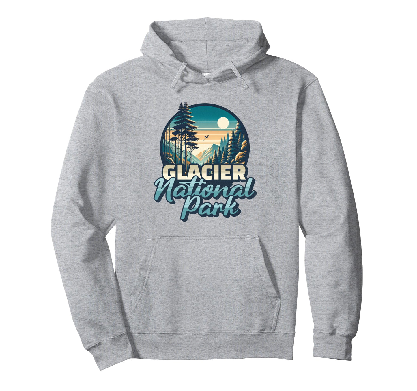 Glacier National Park Trendy Mountains Hoodie - Fun Novelty Design Unisex - T-Shirt, Sweatshirt, Hoodie