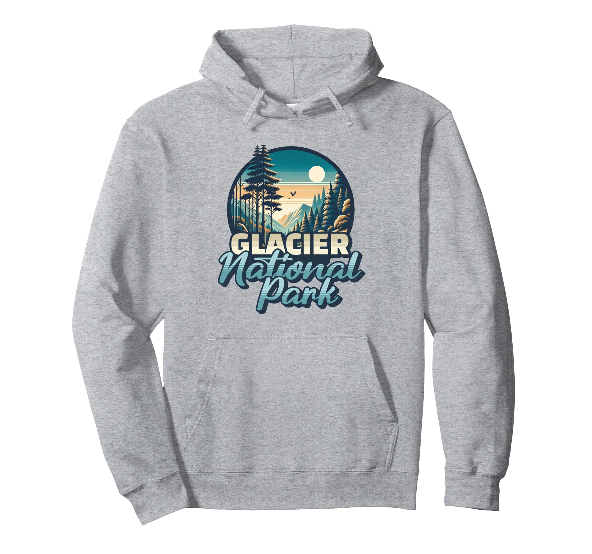 Glacier National Park Trendy Mountains Hoodie - Fun Novelty Design Unisex - T-Shirt, Sweatshirt, Hoodie