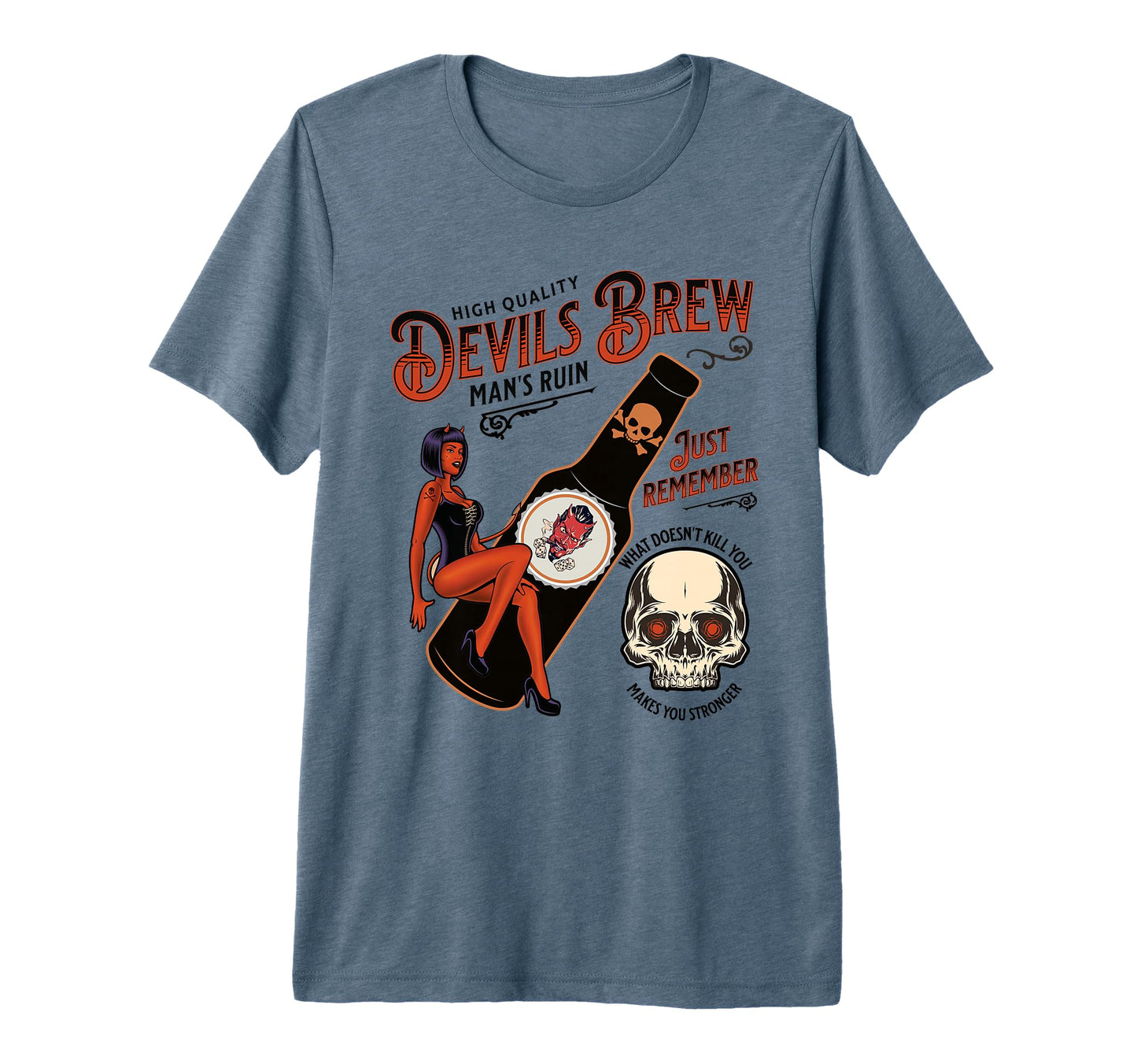 Rockabilly Devil Beer Home Brewing 1950S T-Shirt - Custom Art Print Unisex - T-Shirt, Sweatshirt, Hoodie