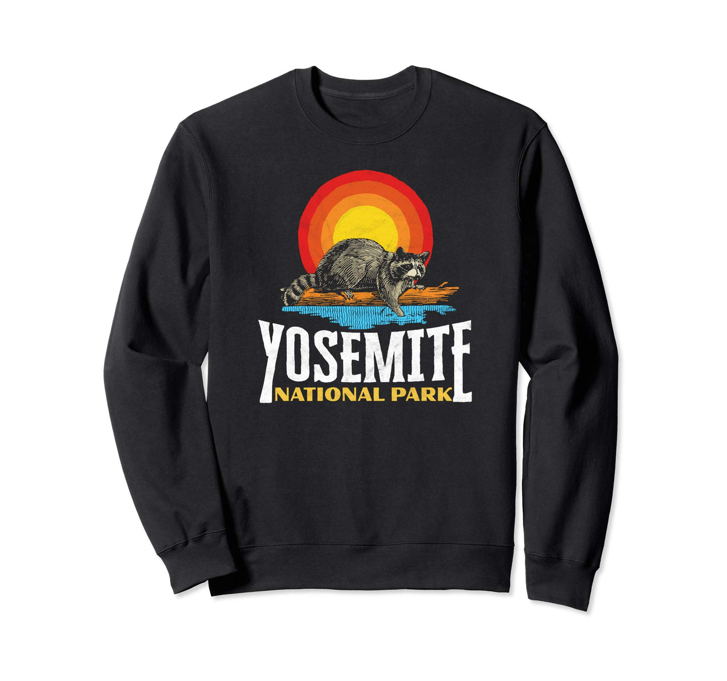 Yosemite National Park Raccoon Sun Sweatshirt - Casual Everyday Wear Unisex - T-Shirt, Sweatshirt, Hoodie