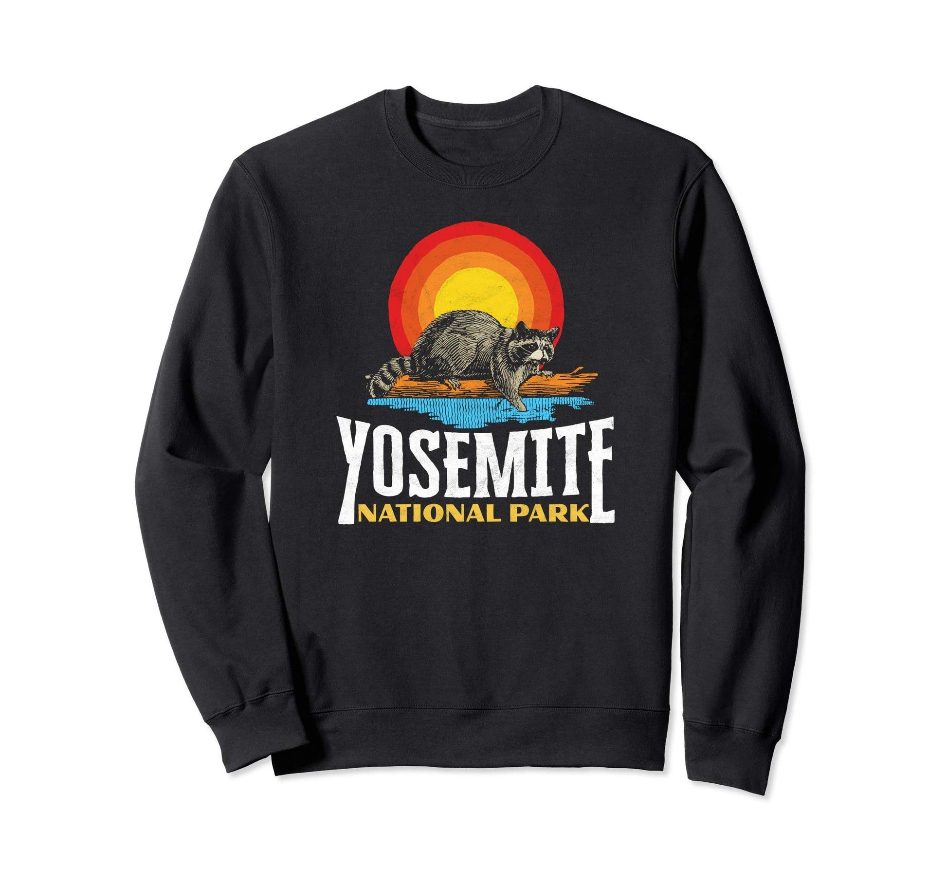Yosemite National Park Raccoon Sun Sweatshirt - Casual Everyday Wear Unisex - T-Shirt, Sweatshirt, Hoodie
