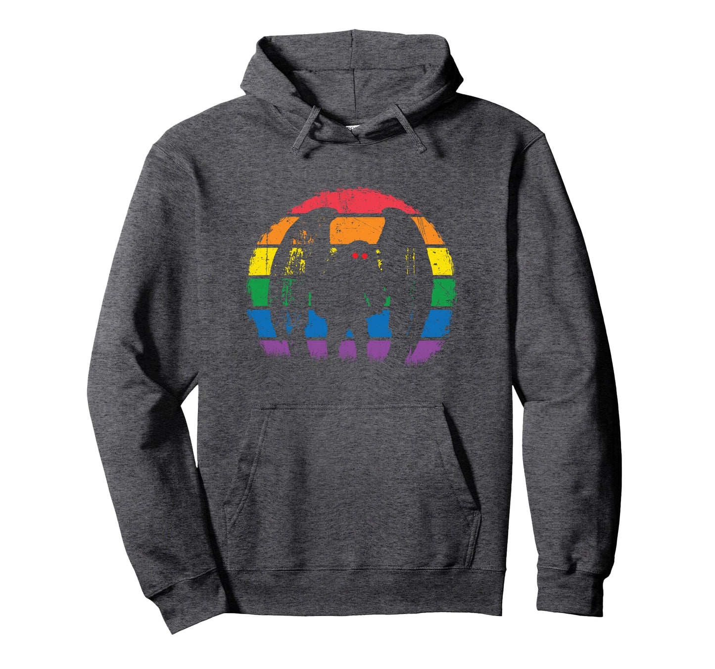 Mothman Rainbow Colorful Cryptid Hoodie - Aesthetic Graphic Men Women - T-Shirt, Sweatshirt, Hoodie