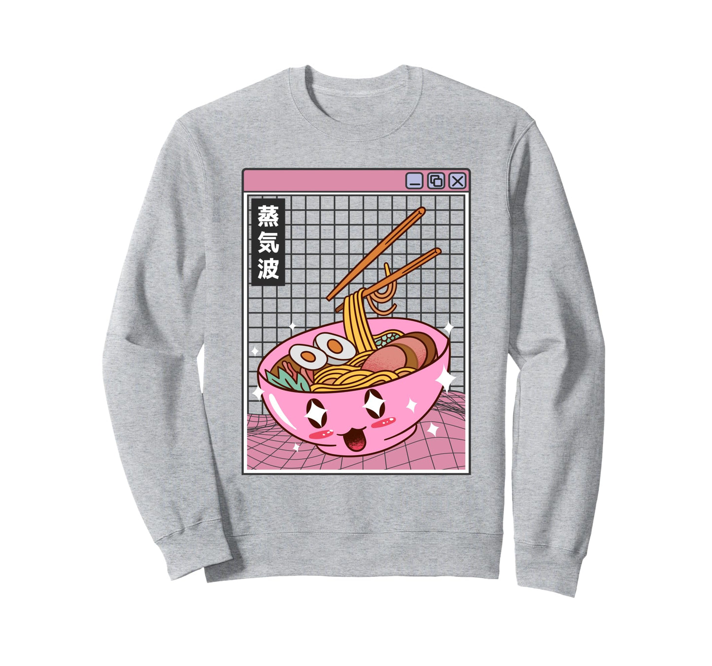 Happy Ramen Bowl Digital Japan Otaku Sweatshirt - Minimalist Print Unisex - T-Shirt, Sweatshirt, Hoodie