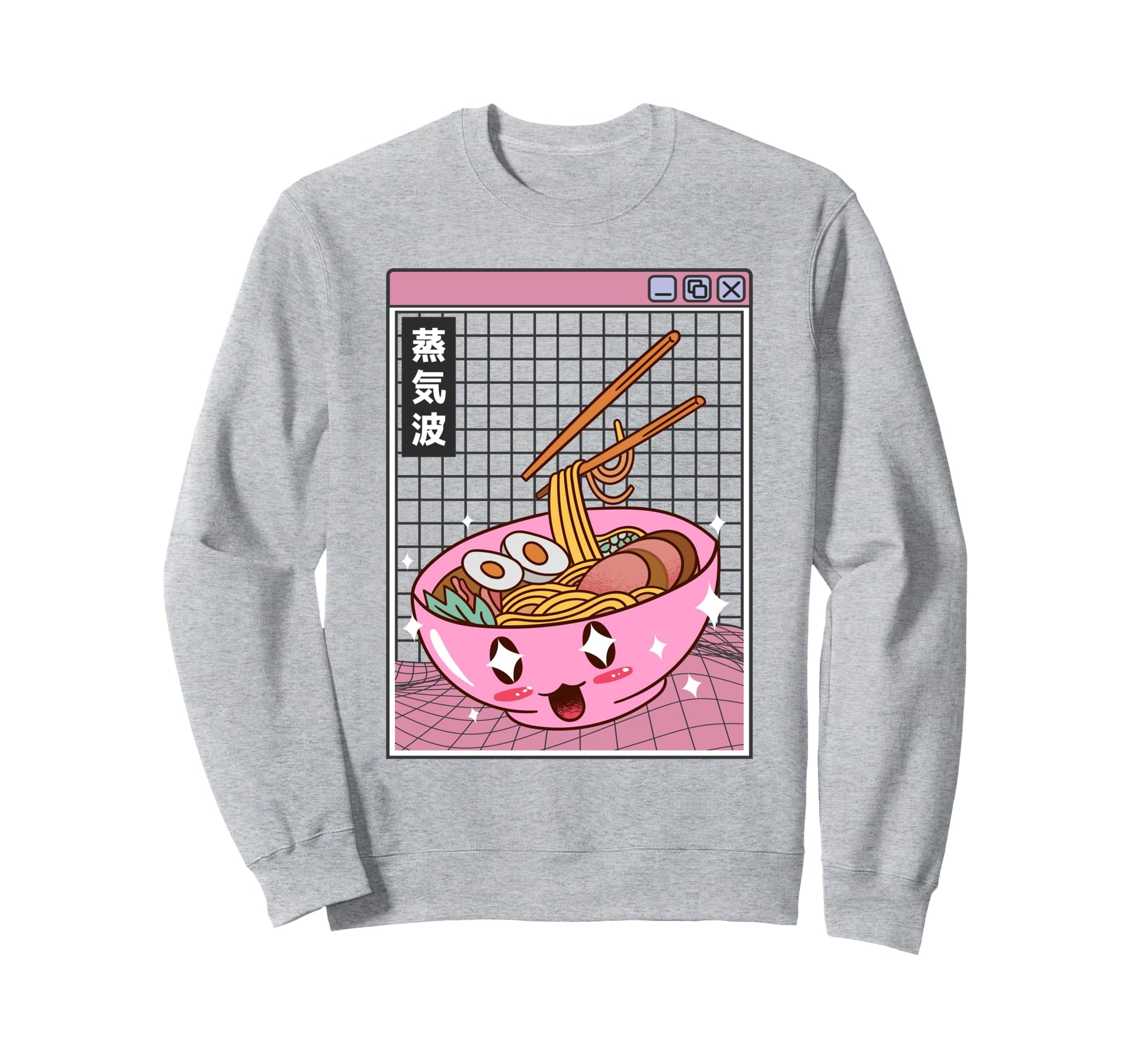 Happy Ramen Bowl Digital Japan Otaku Sweatshirt - Minimalist Print Unisex - T-Shirt, Sweatshirt, Hoodie