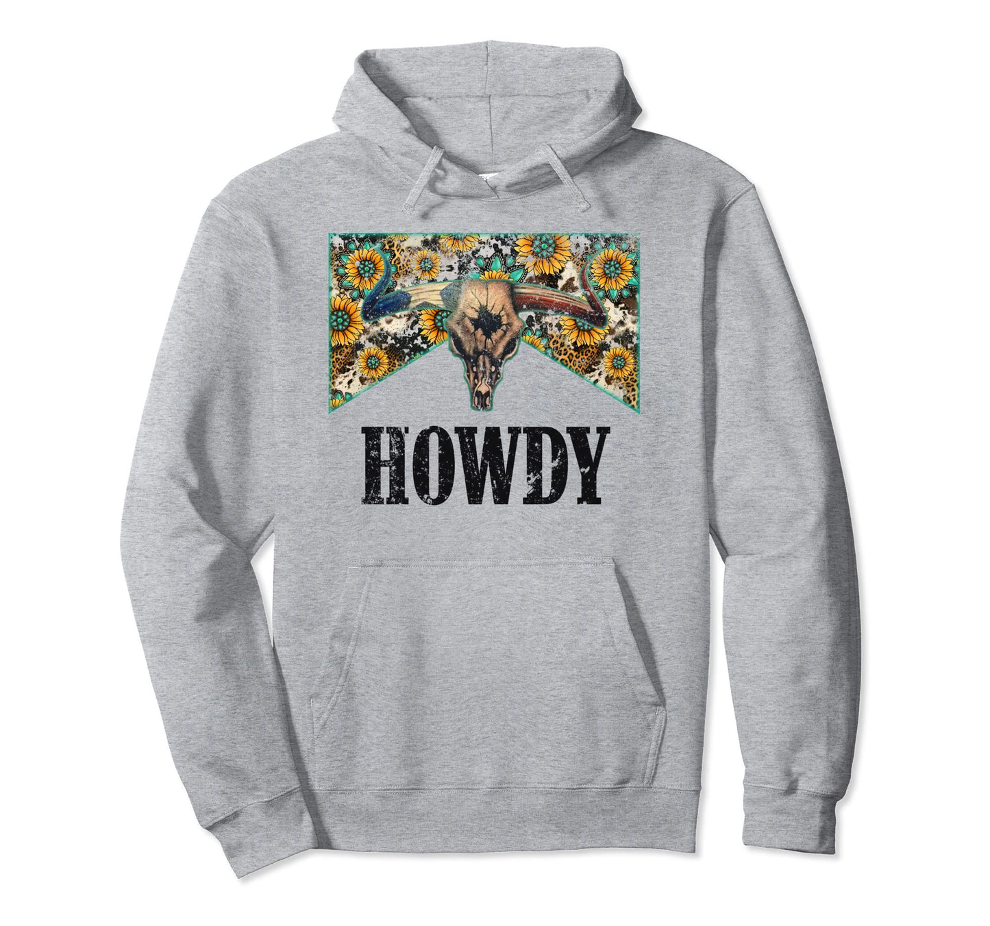 Howdy Cowboy Cowgirl Bull Skull Country Hoodie - Novelty Apparel Unisex - T-Shirt, Sweatshirt, Hoodie