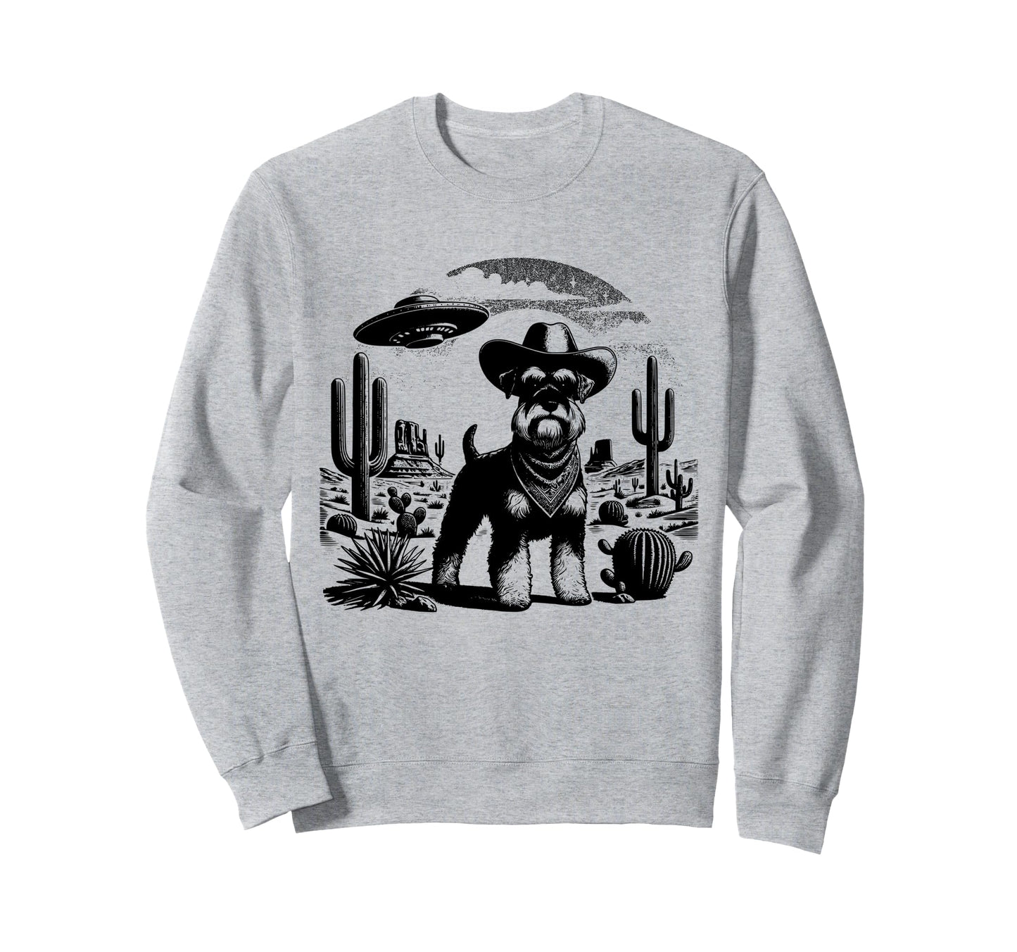 Cowboy Miniature Schnauzer Dog Sweatshirt - Fun Novelty Design for Adults - T-Shirt, Sweatshirt, Hoodie