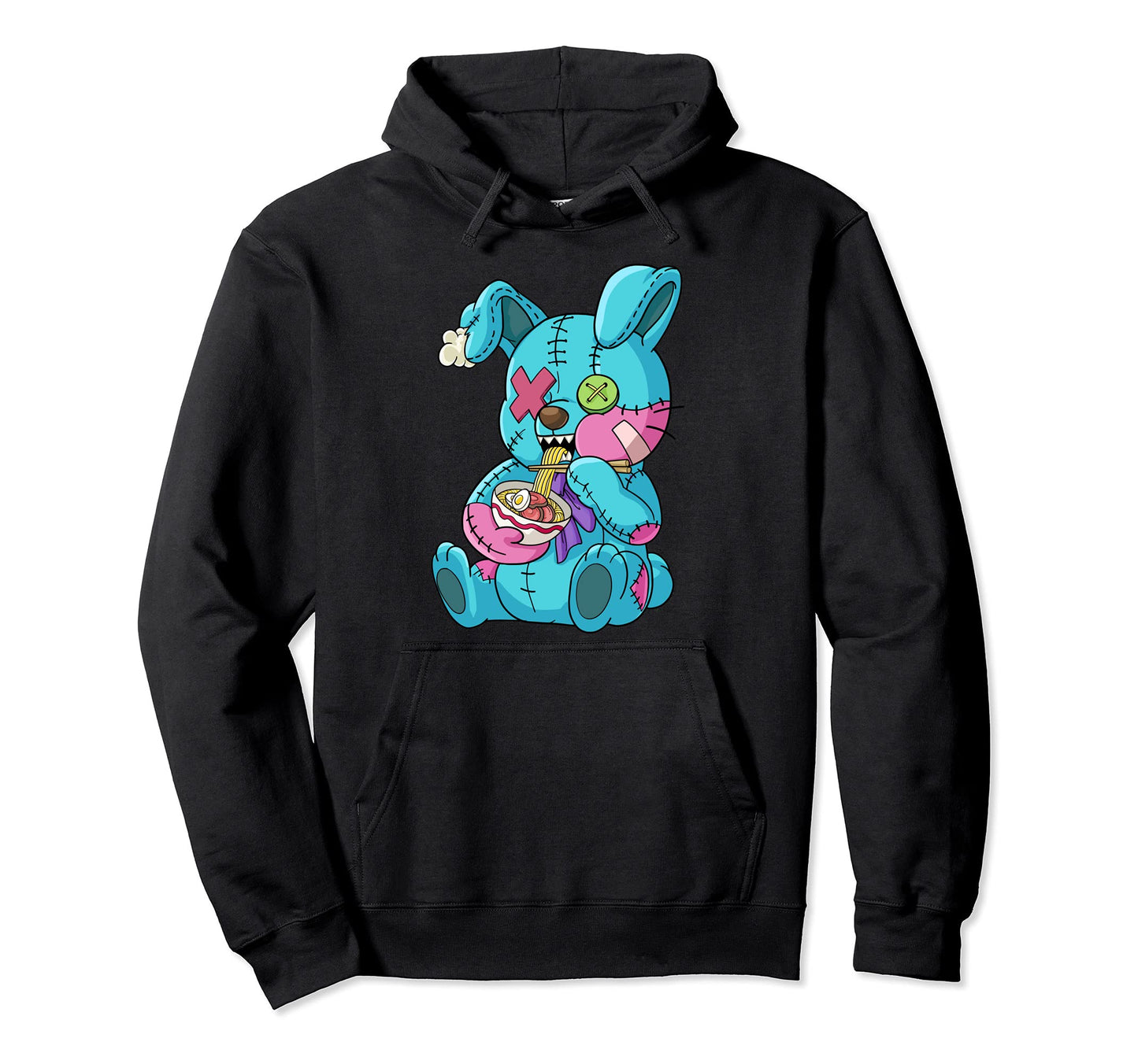 Goth Bunny Ramen Aesthetic Vaporwave Hoodie - Casual Everyday Wear Unisex - T-Shirt, Sweatshirt, Hoodie