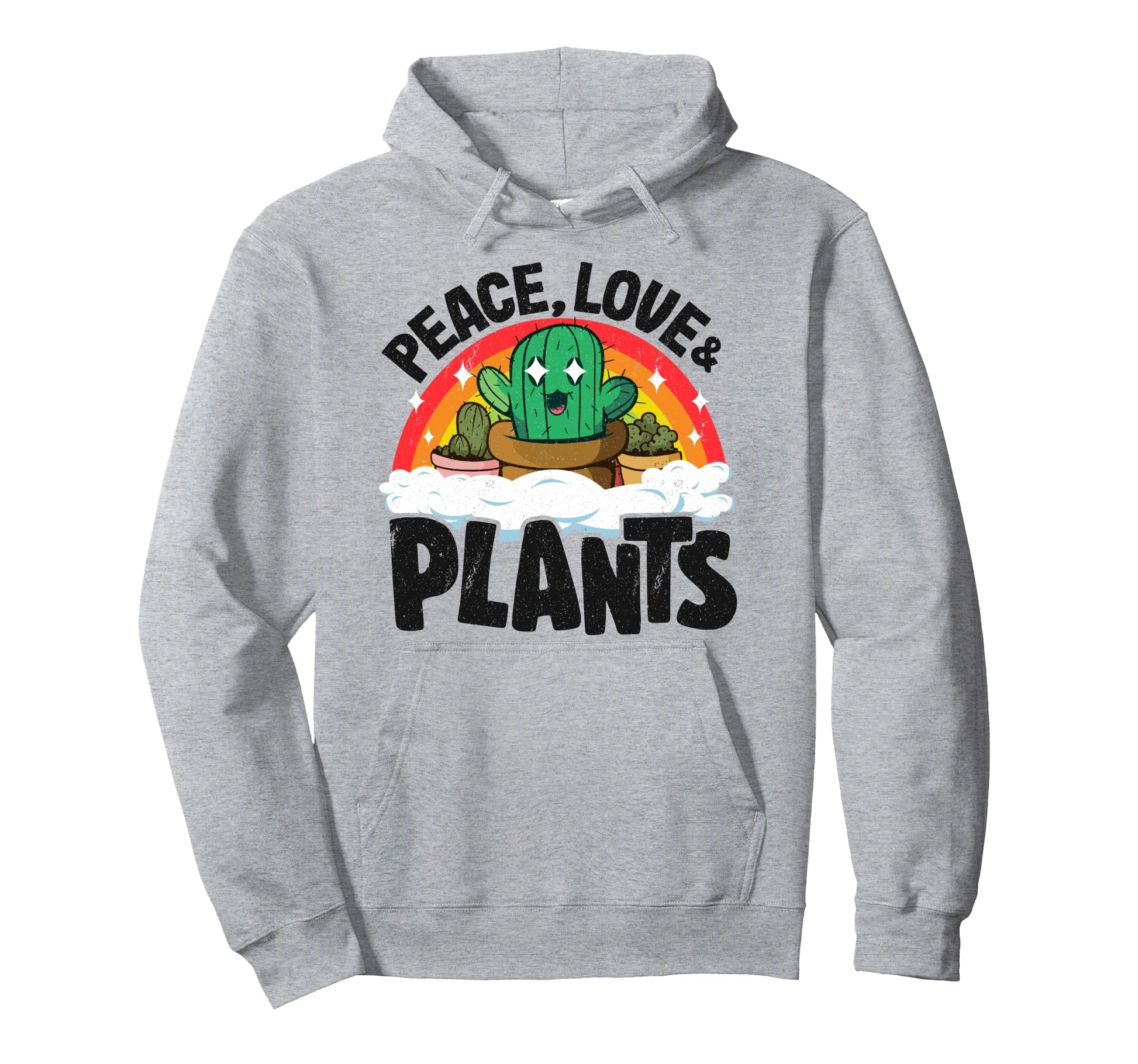 Peace Love Plants Rainbow Landscaper Hoodie - Novelty Apparel for Adults - T-Shirt, Sweatshirt, Hoodie