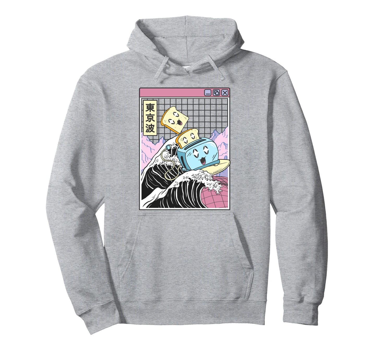 Toaster Great Wave Kawaii Vaporwave Hoodie - Aesthetic Graphic Men Women - T-Shirt, Sweatshirt, Hoodie