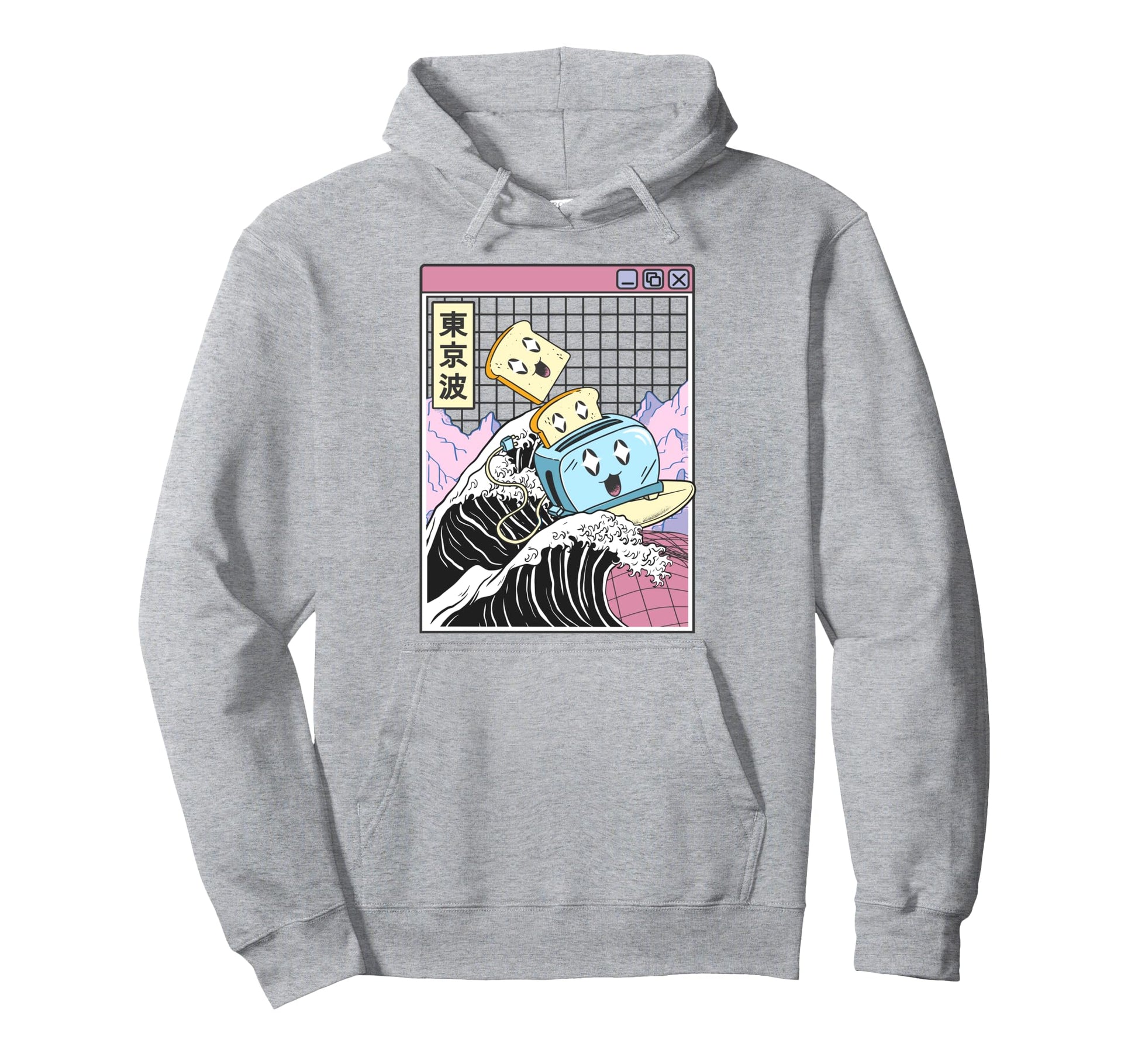 Toaster Great Wave Kawaii Vaporwave Hoodie - Aesthetic Graphic Men Women - T-Shirt, Sweatshirt, Hoodie