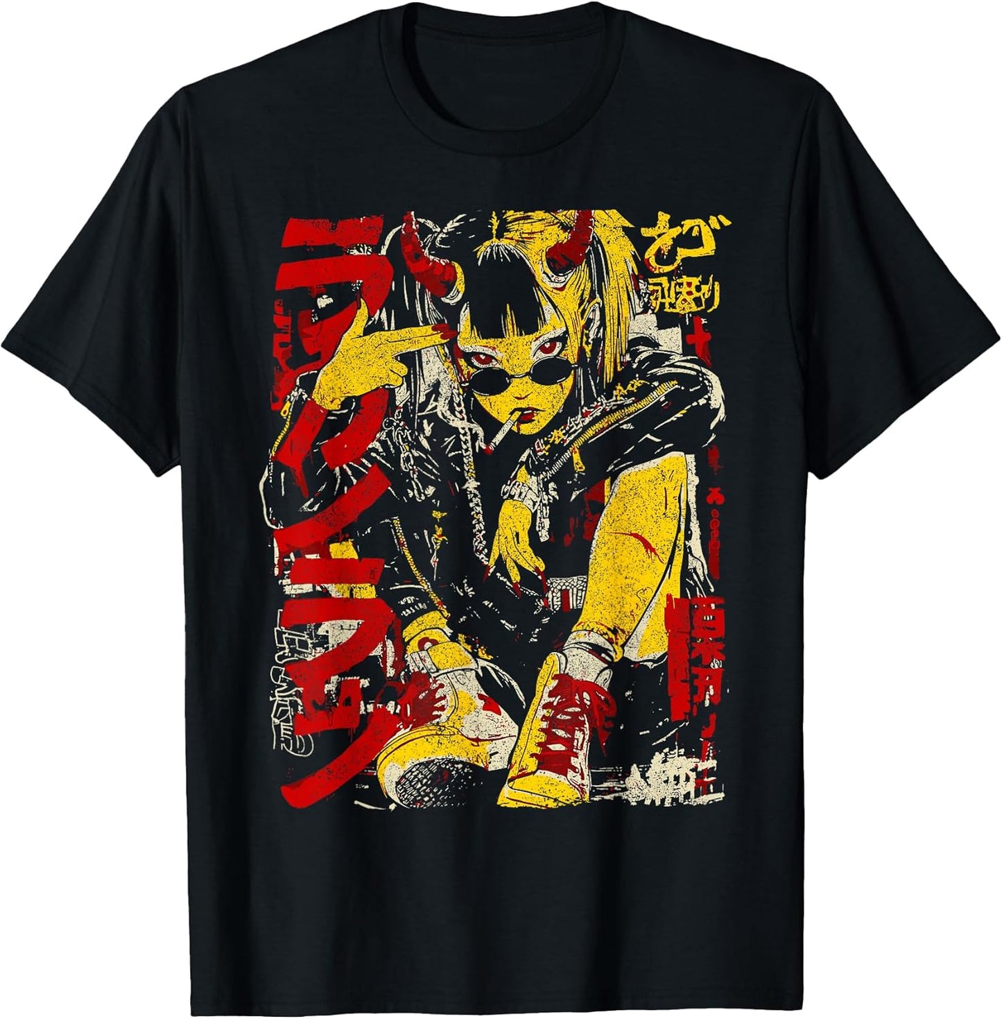 Anime Merch Cyberpunk Aesthetic Harajuku Outfits - Adult & Kids T-Shirts, Sweatshirts & Hoodies apparel design preview 1