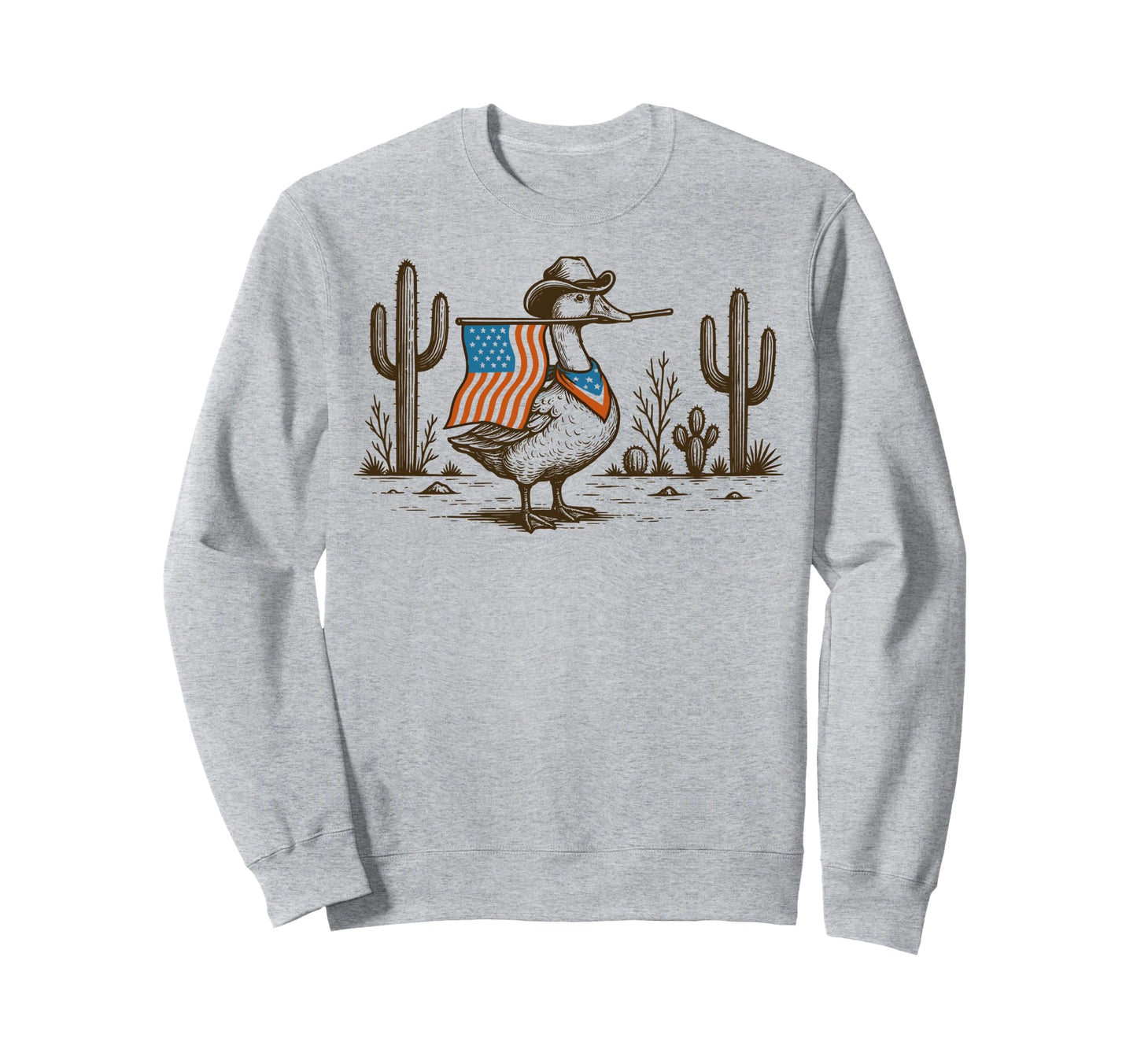 Patriotic Goose Western Cowboy Usa Sweatshirt - Graphic Print for Adults - T-Shirt, Sweatshirt, Hoodie