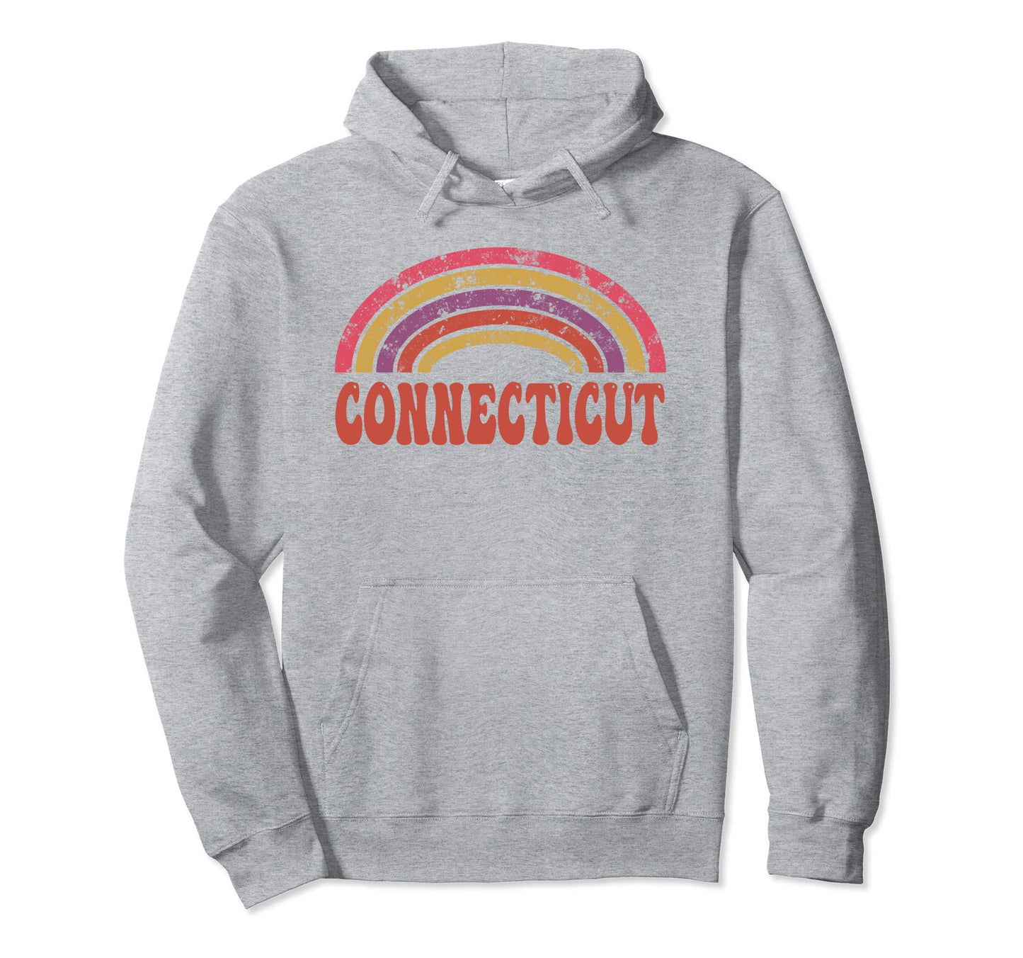 Connecticut Hippie Rainbow 60S 70S Hoodie - Graphic Print for Adults - T-Shirt, Sweatshirt, Hoodie