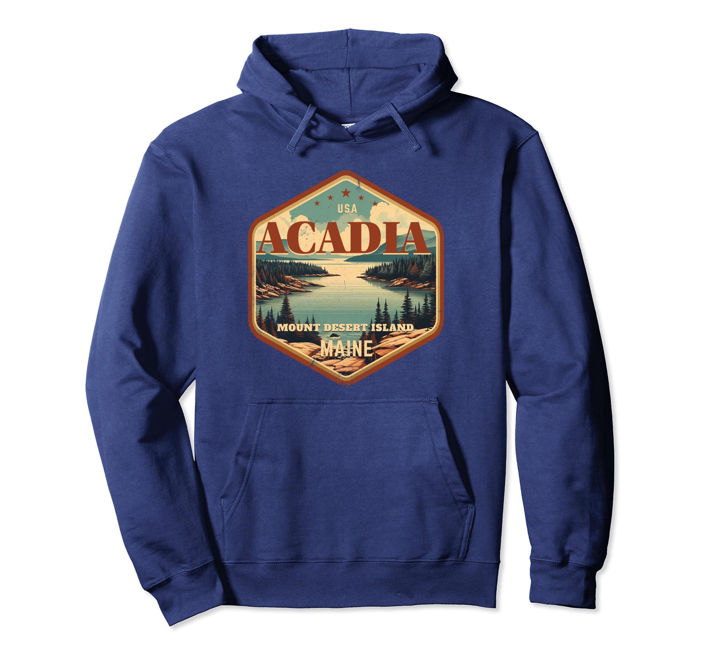 Acadia National Park Hexagonal Hoodie - Trendy Graphic Unisex - T-Shirt, Sweatshirt, Hoodie