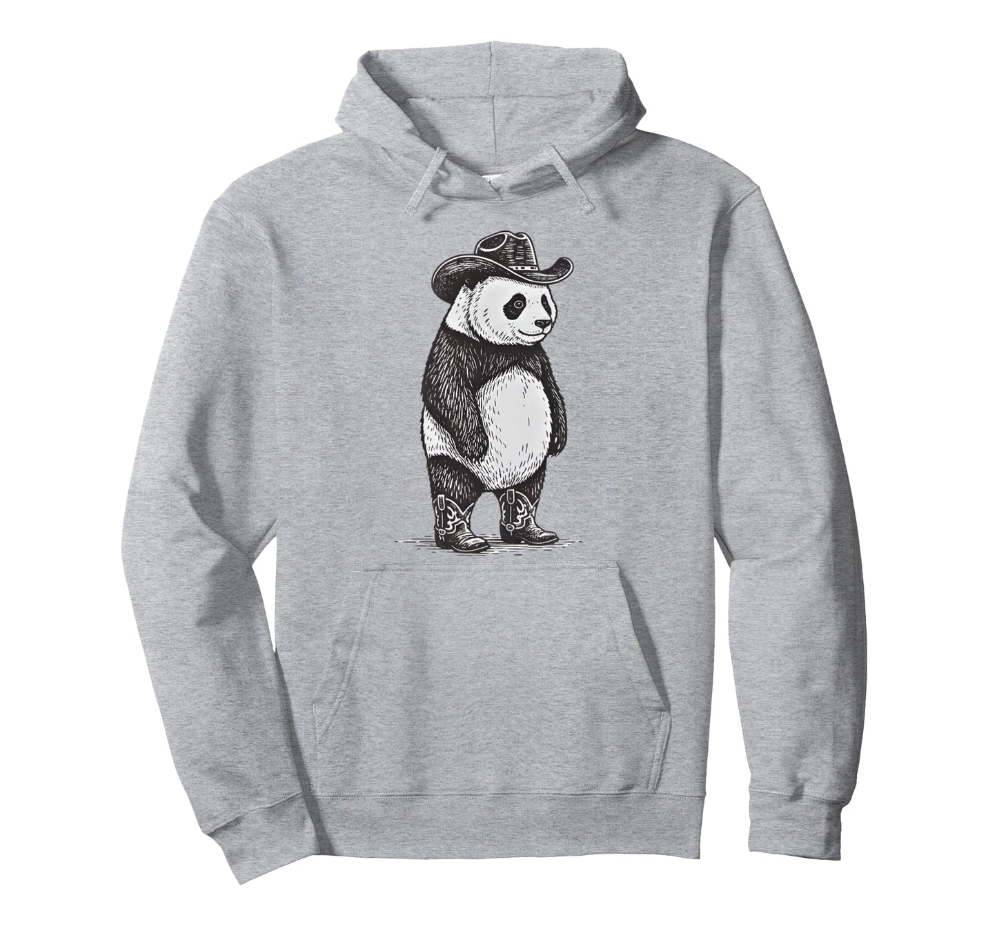 Panda Cowboy Cowgirl Funny Panda Western Hoodie - Graphic Print Unisex - T-Shirt, Sweatshirt, Hoodie