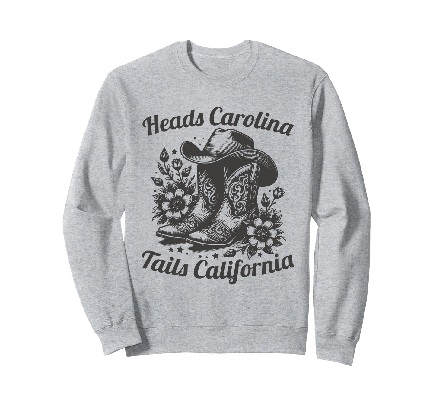 Heads Carolina Tail California Sweatshirt - Minimalist Print for Adults - T-Shirt, Sweatshirt, Hoodie