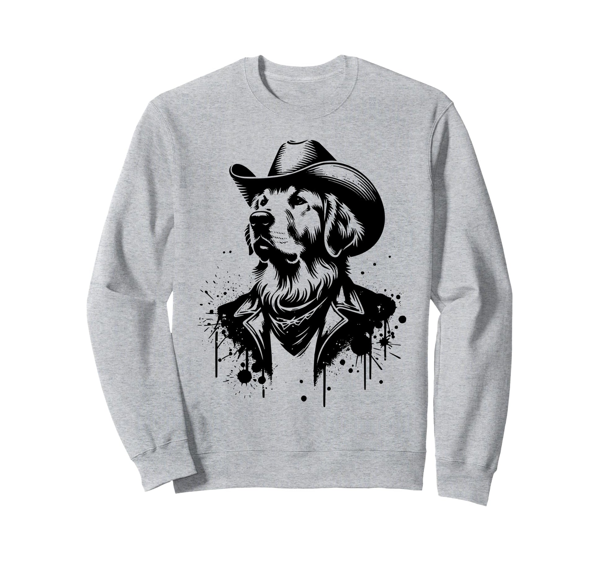 Funny Golden Retriever Cowboy Western Sweatshirt - Graphic Print Men Women - T-Shirt, Sweatshirt, Hoodie