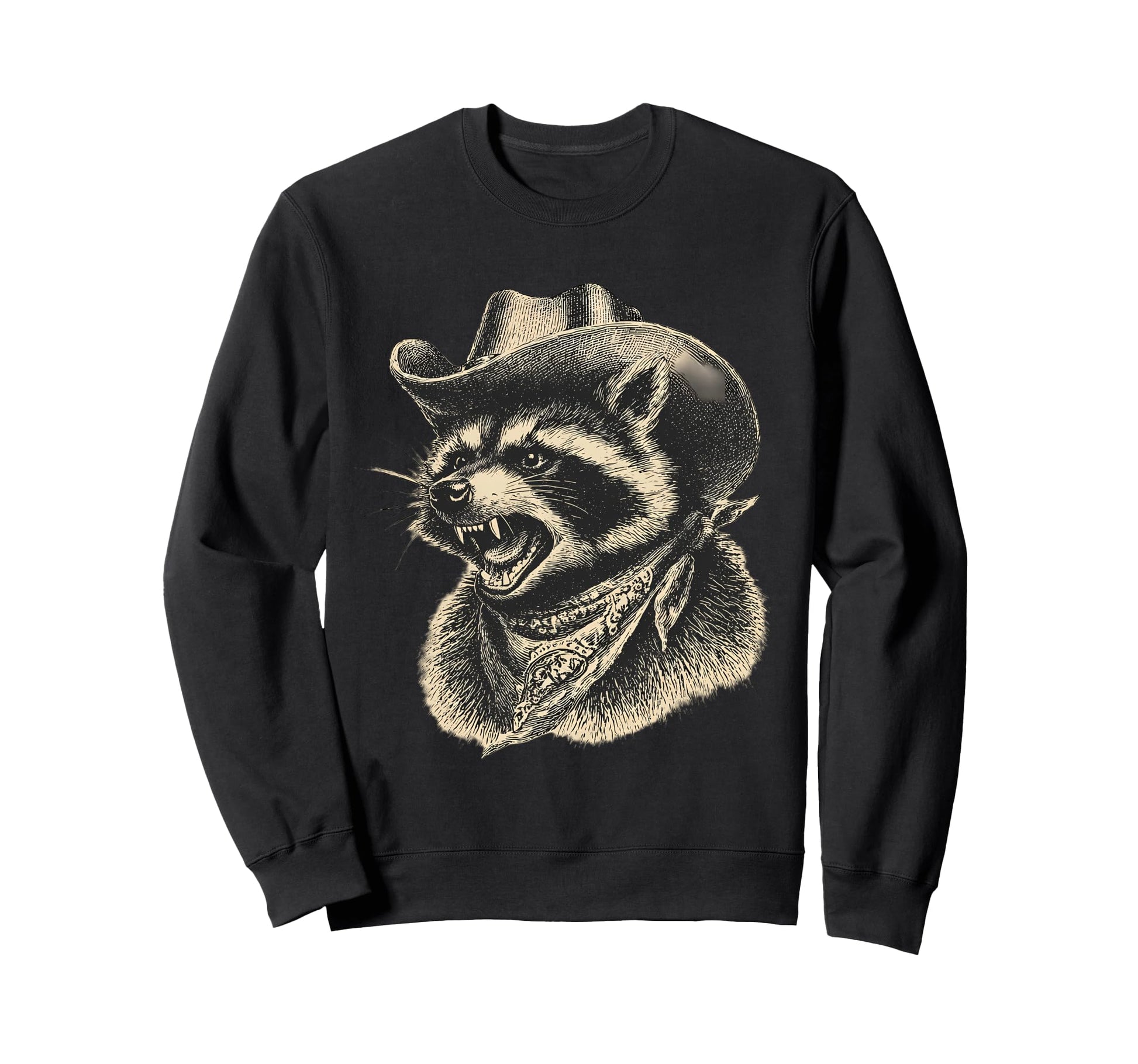 Raccoon Cowboy Rodeo Cowgirl Sweatshirt - Minimalist Print Men Women - T-Shirt, Sweatshirt, Hoodie